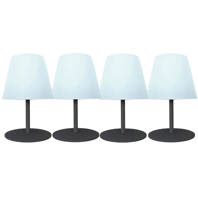 Red Deco Twins Rock lot 4 lampes table sans fil LED gris