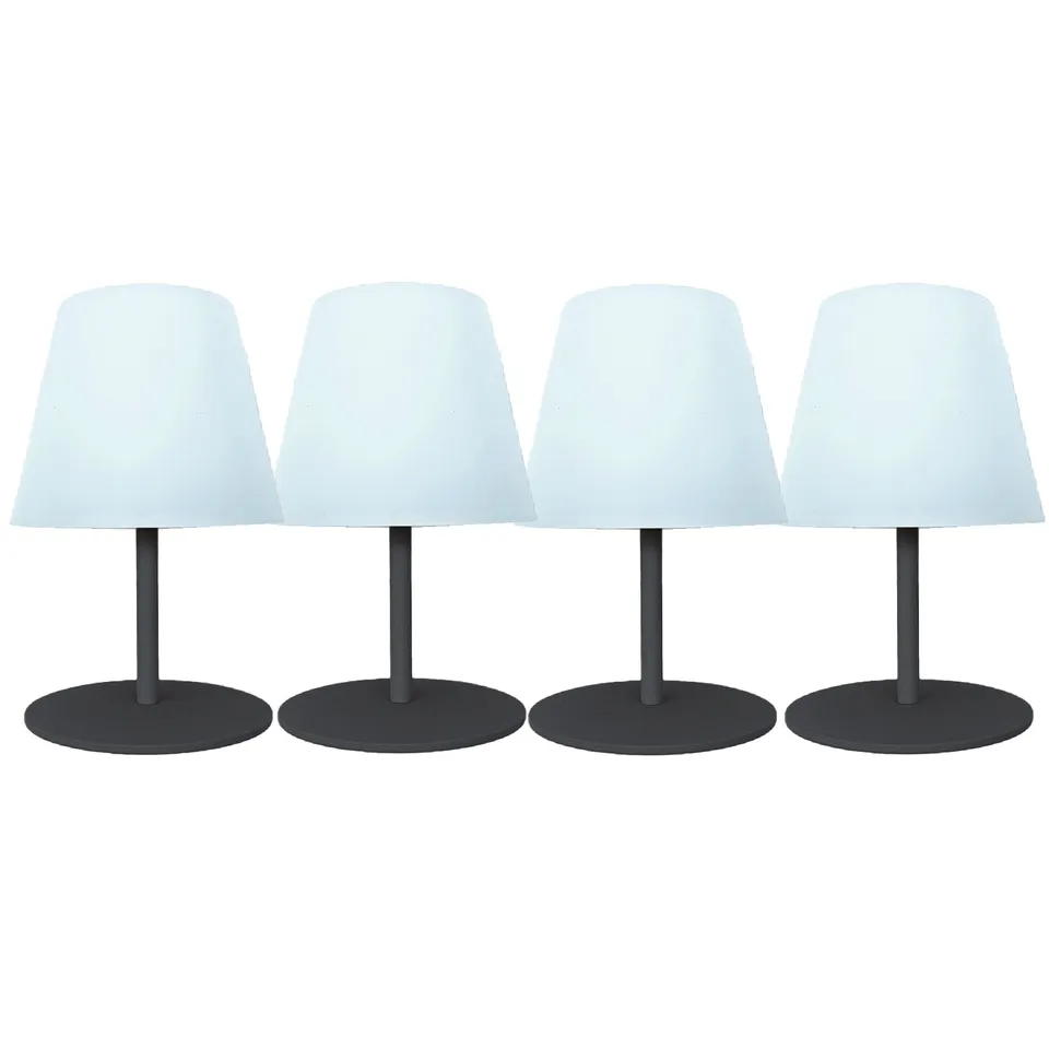 Red Deco Twins Rock lot 4 lampes table sans fil LED gris