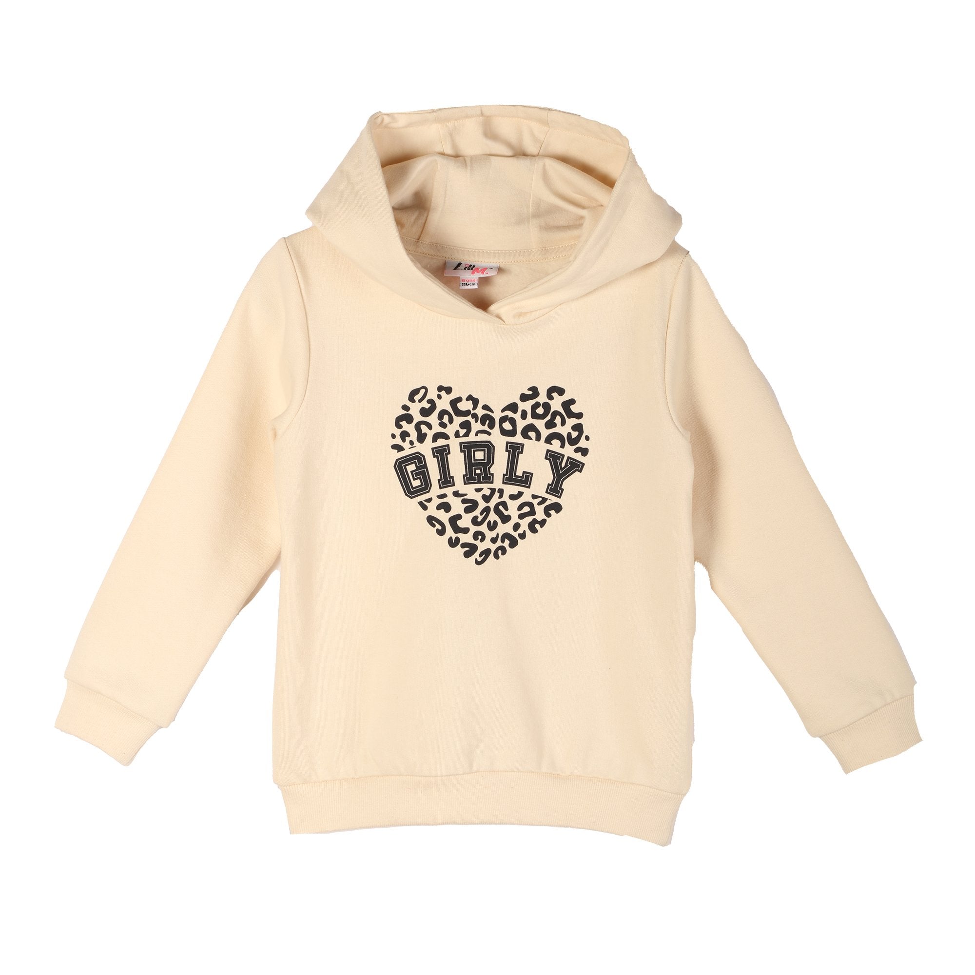 Sweat à capuche enfant beige pull coton