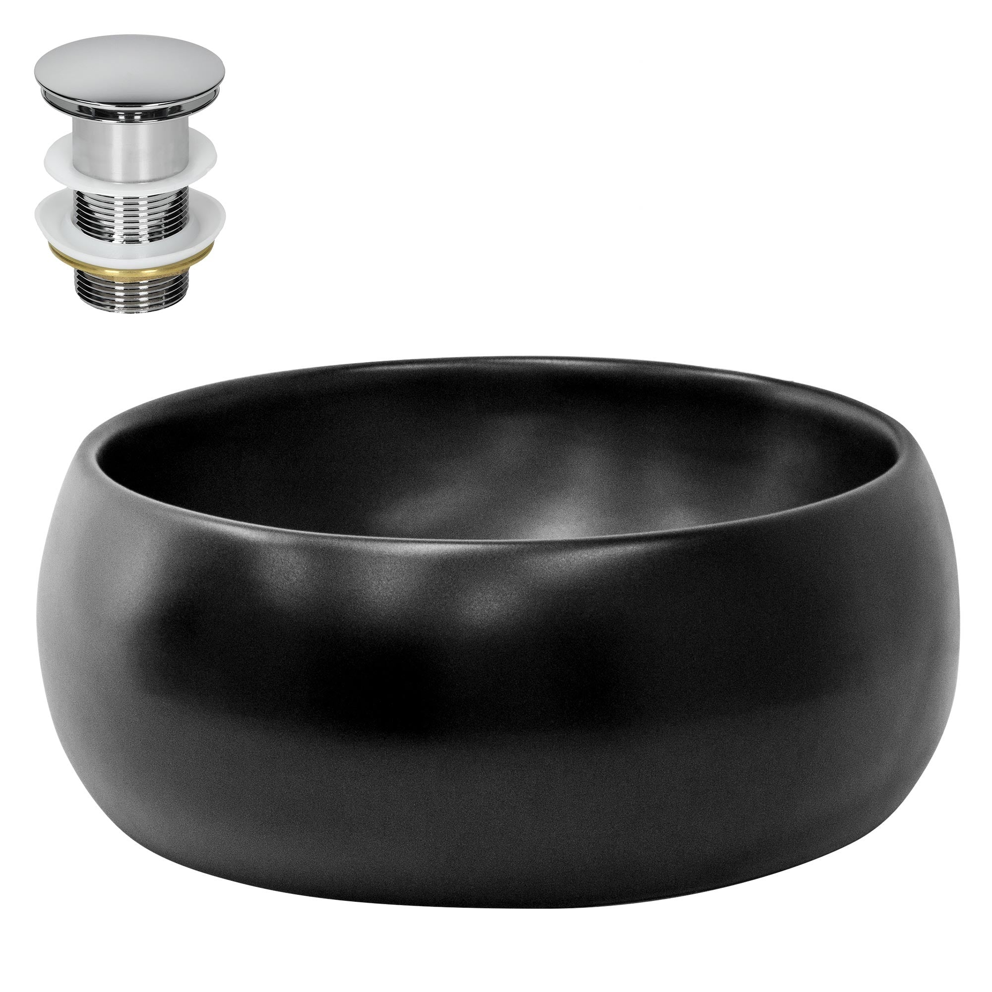 ECD Germany Sanitär Vasque à poser noire 40x15,5 cm céramique