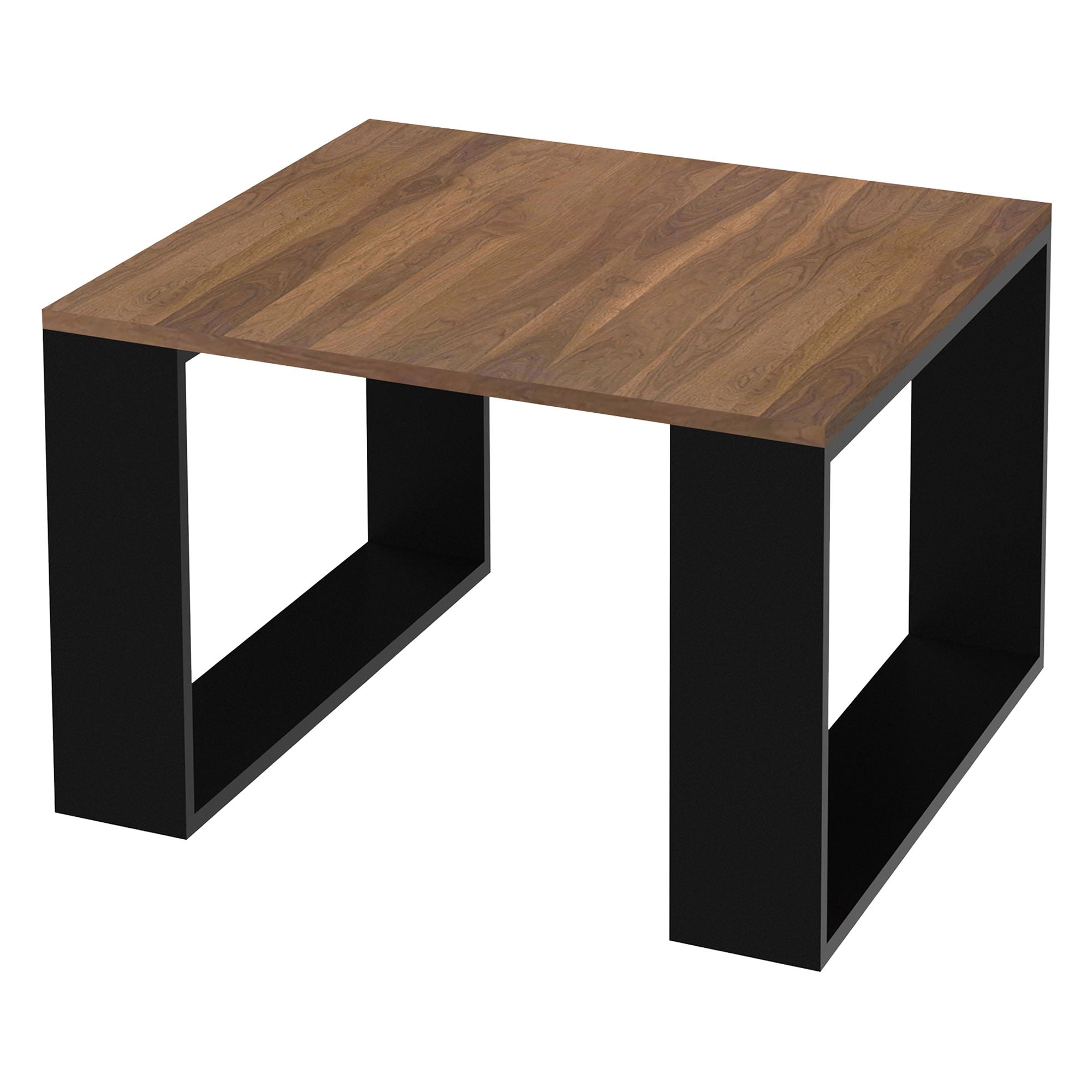 ML-Design table basse carrée noir chêne 65x65x40 cm