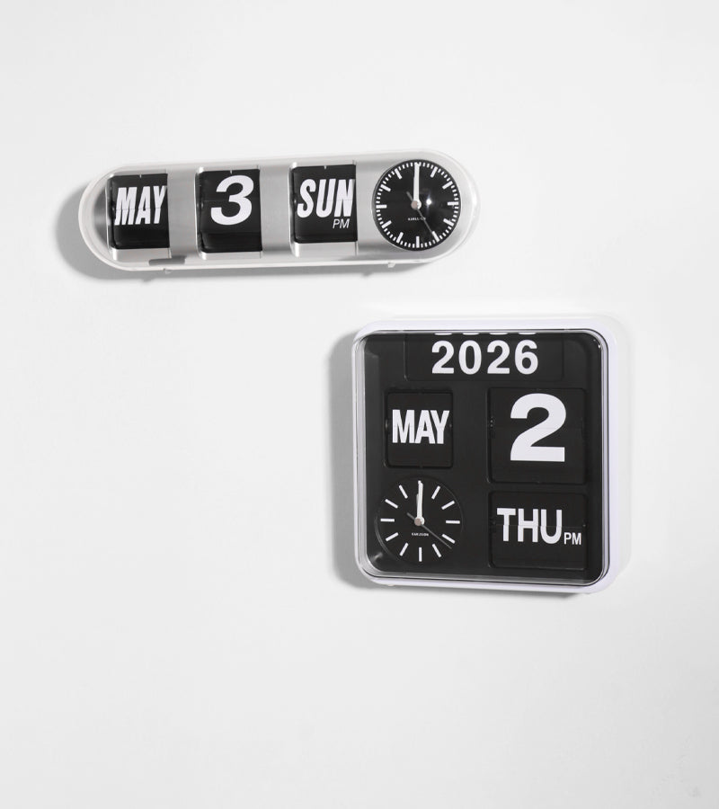Karlsson Flip horloge calendrier à volets murale rétro