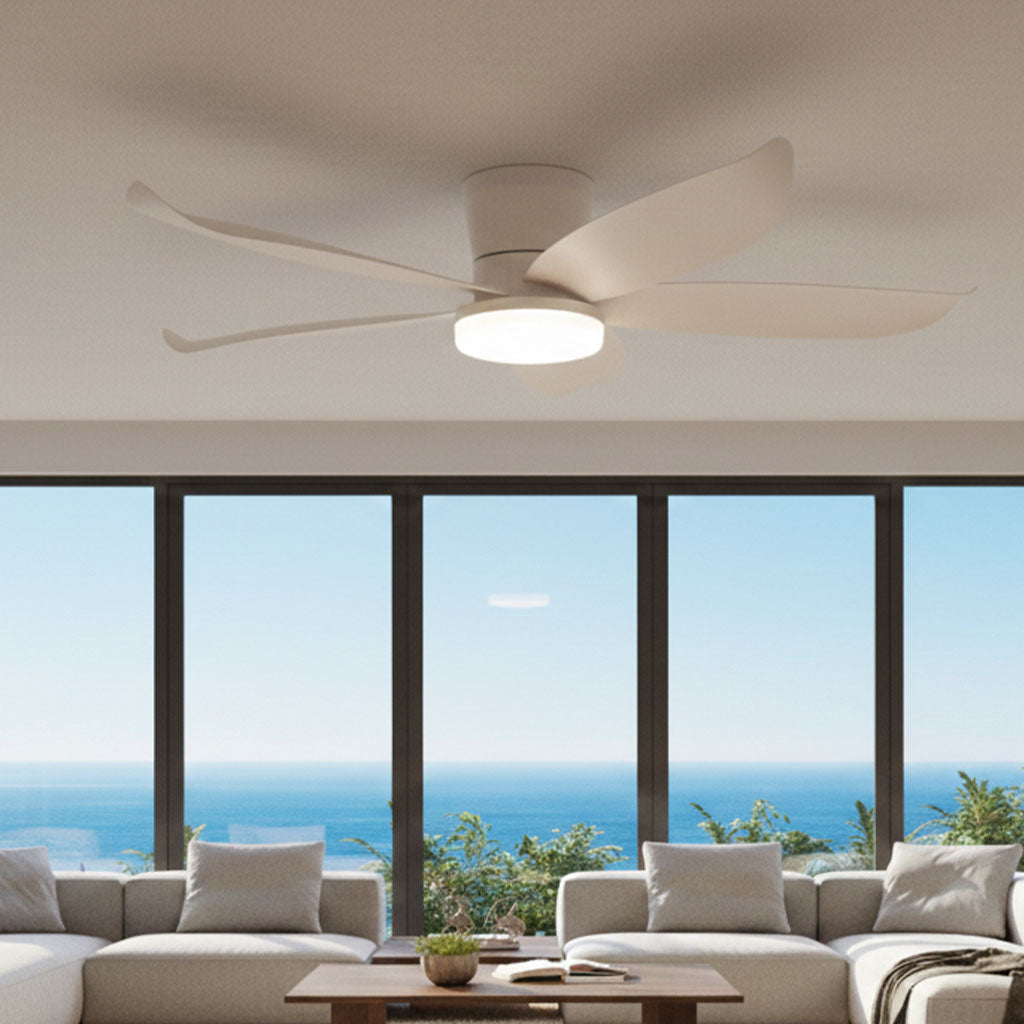 Red Deco Calyro ventilateur plafond LED 107cm blanc