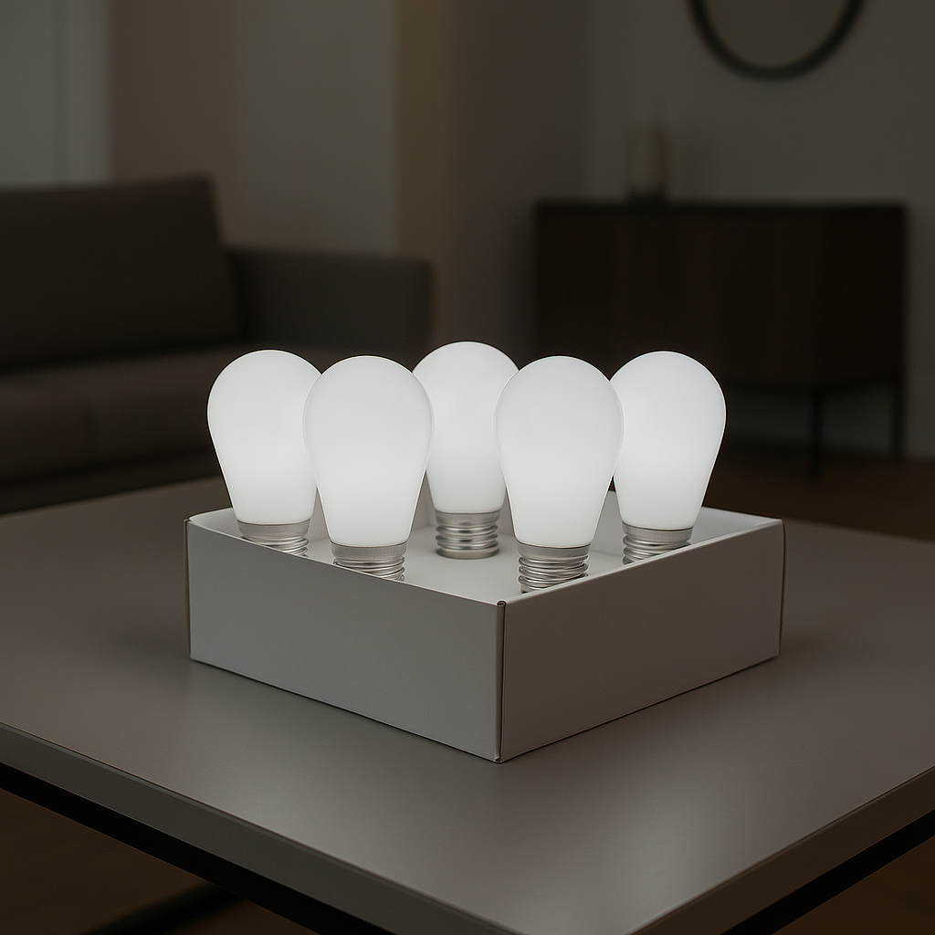 Red Deco Party Bulb White ampoule LED E27 lot 5 H7cm