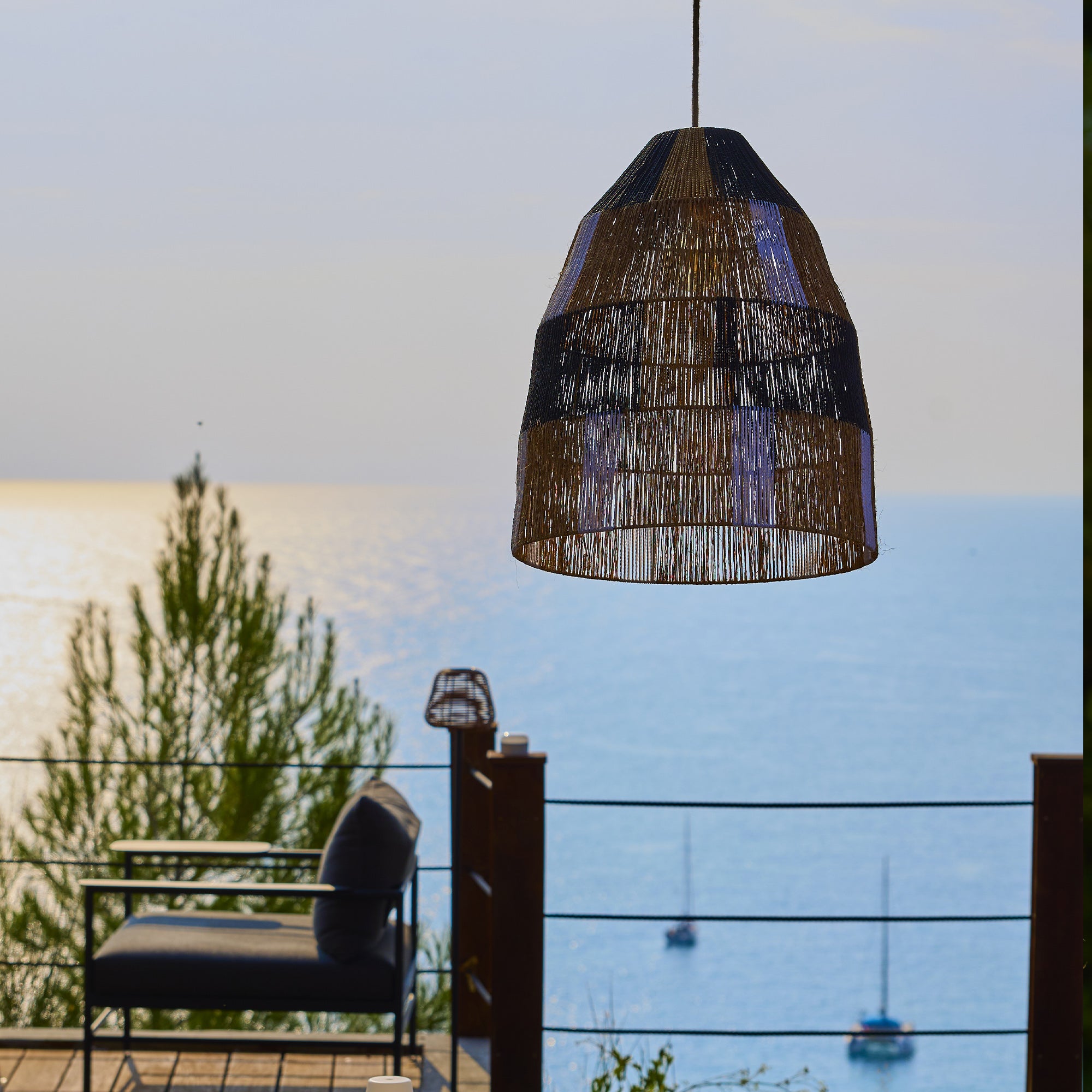 Red Deco Zahara Solar suspension corde 50cm blanc chaud hybride