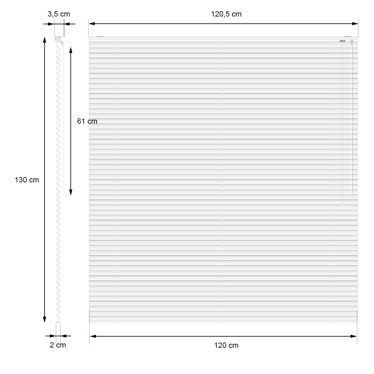 ECD Germany store jalousie aluminium 120x130 cm noir