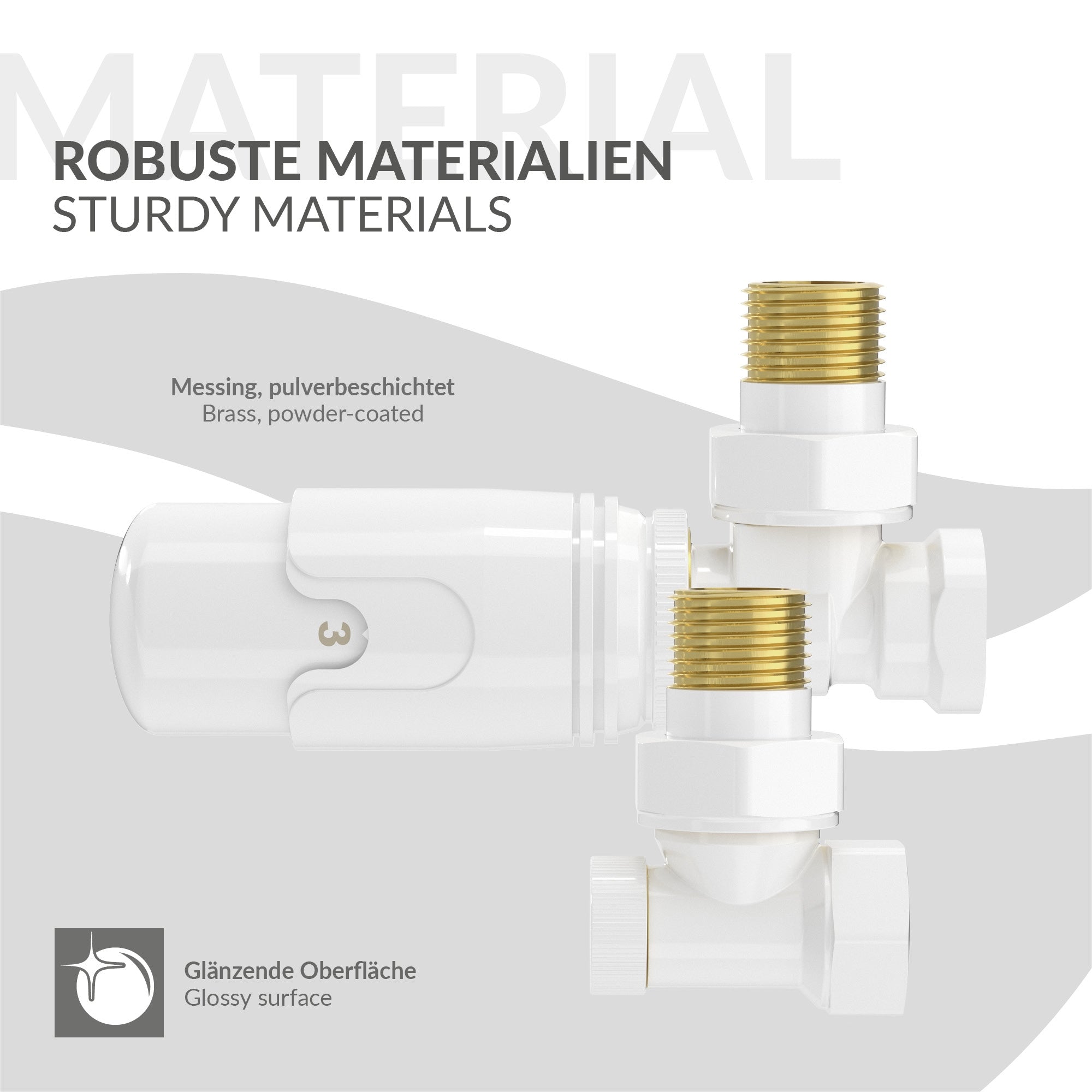 ECD Germany LuxeBath robinet thermostatique coudé blanc 1/2