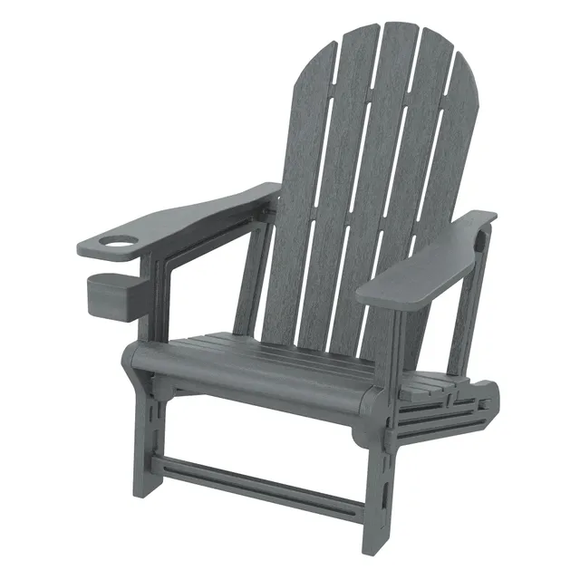 ML-Design Adirondack fauteuil jardin gris HDPE