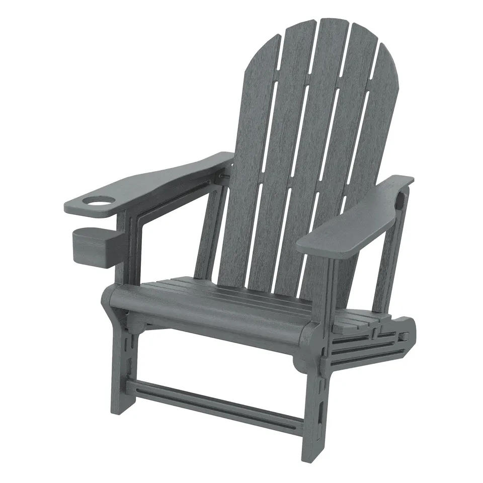 ML-Design Adirondack fauteuil jardin gris HDPE