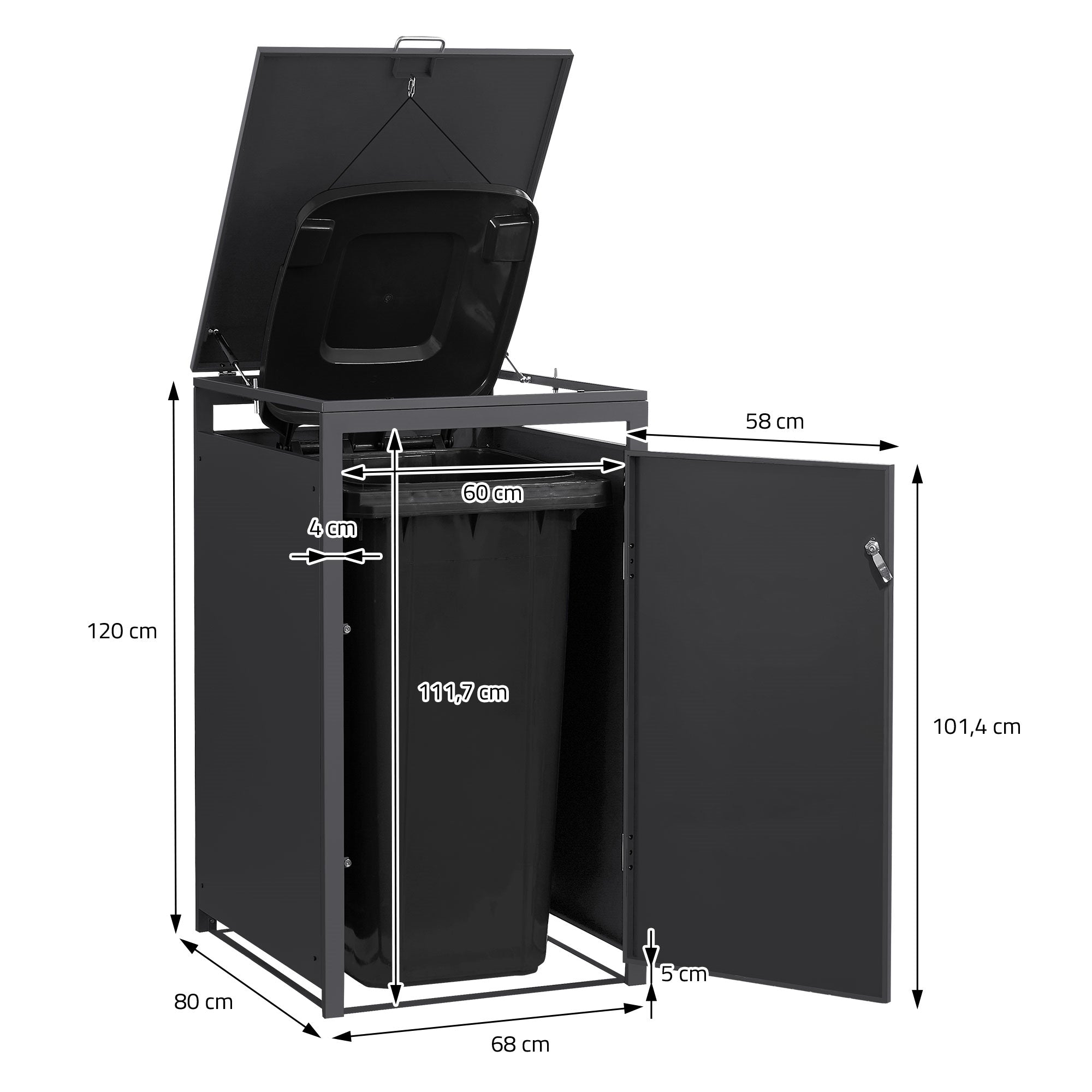 ECD Germany Garten cache-poubelle simple 240L aspect mélèze