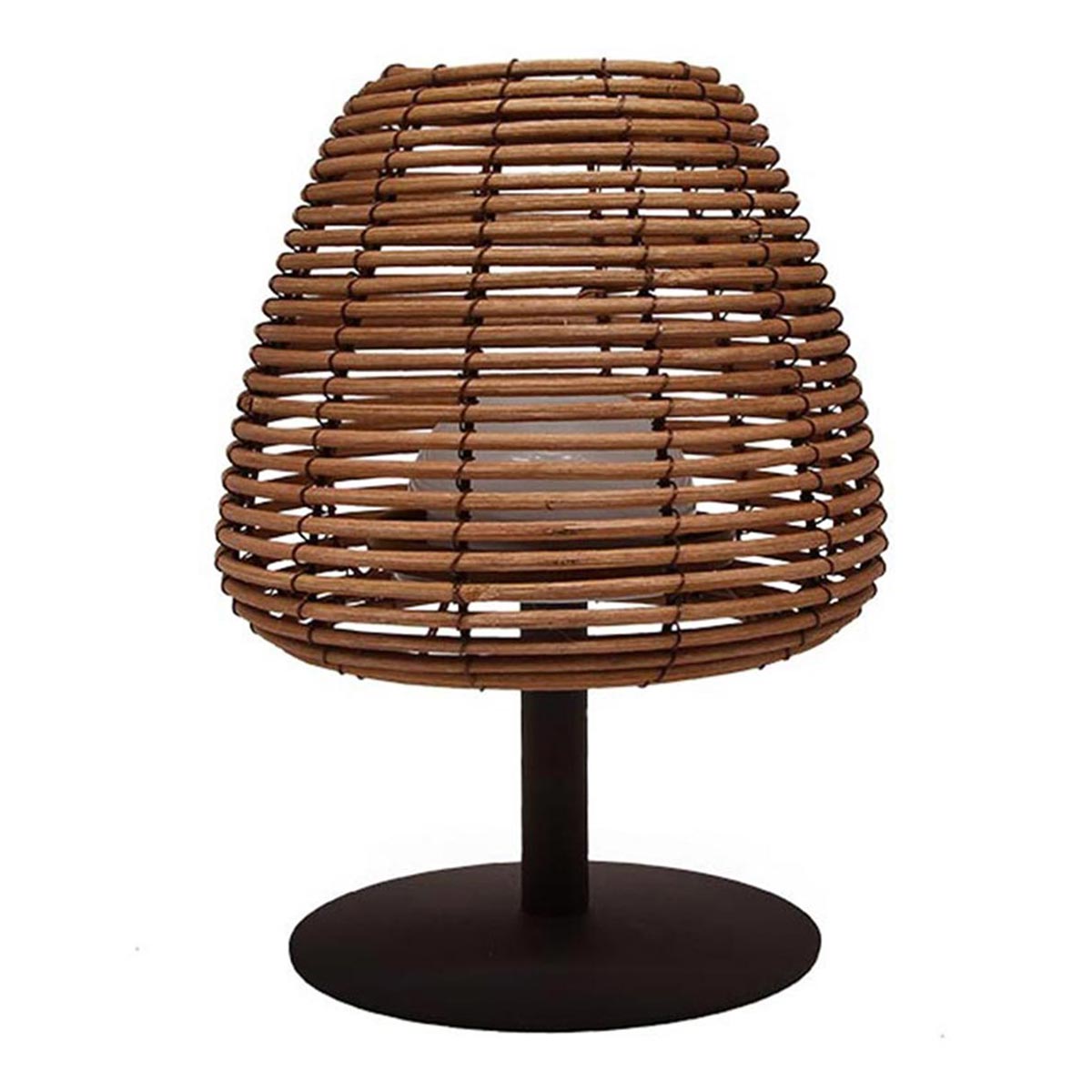 Red Deco Bohème lampe table rotin LED H25cm