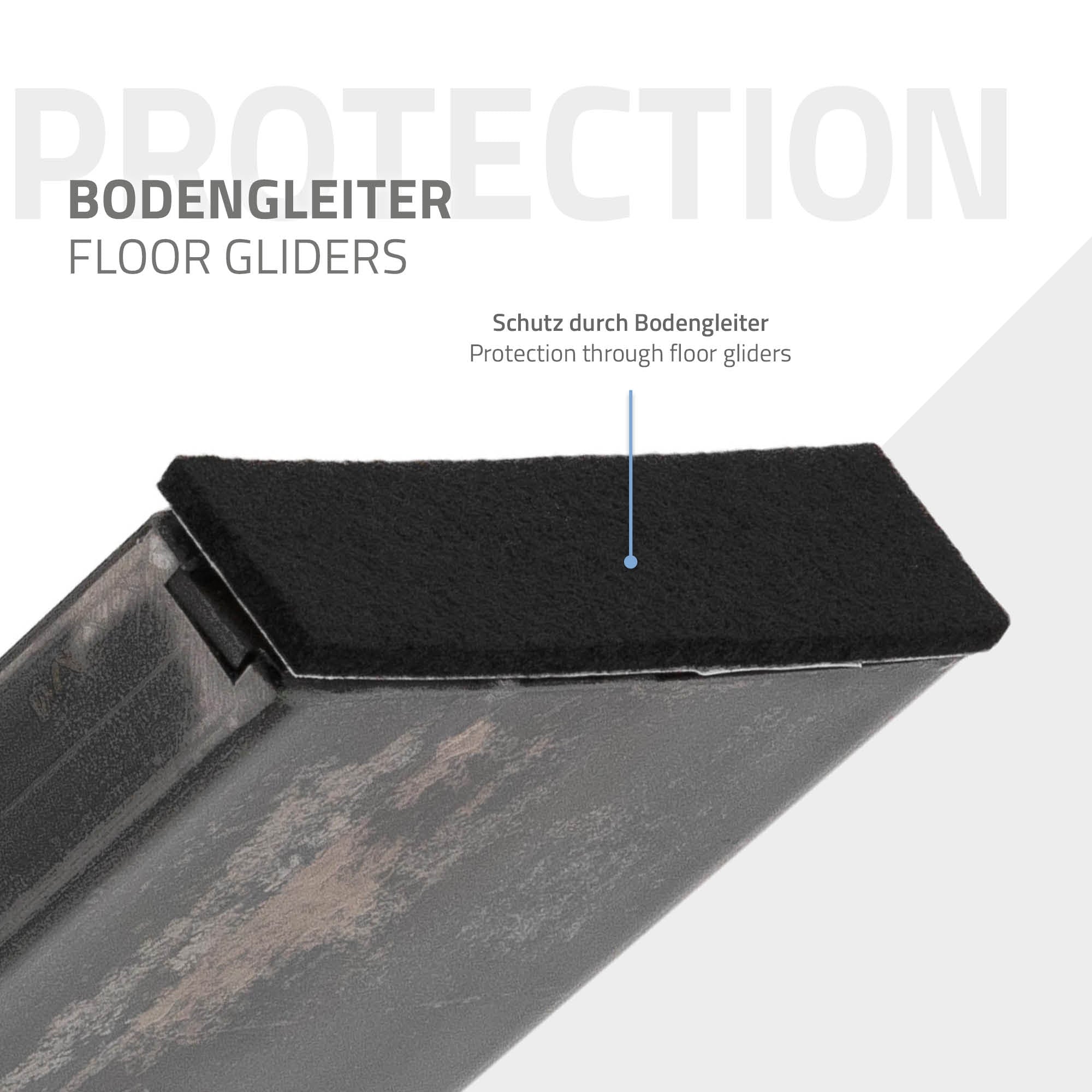ECD Germany Möbel pieds de table 90x72 cm industriel acier lot 2