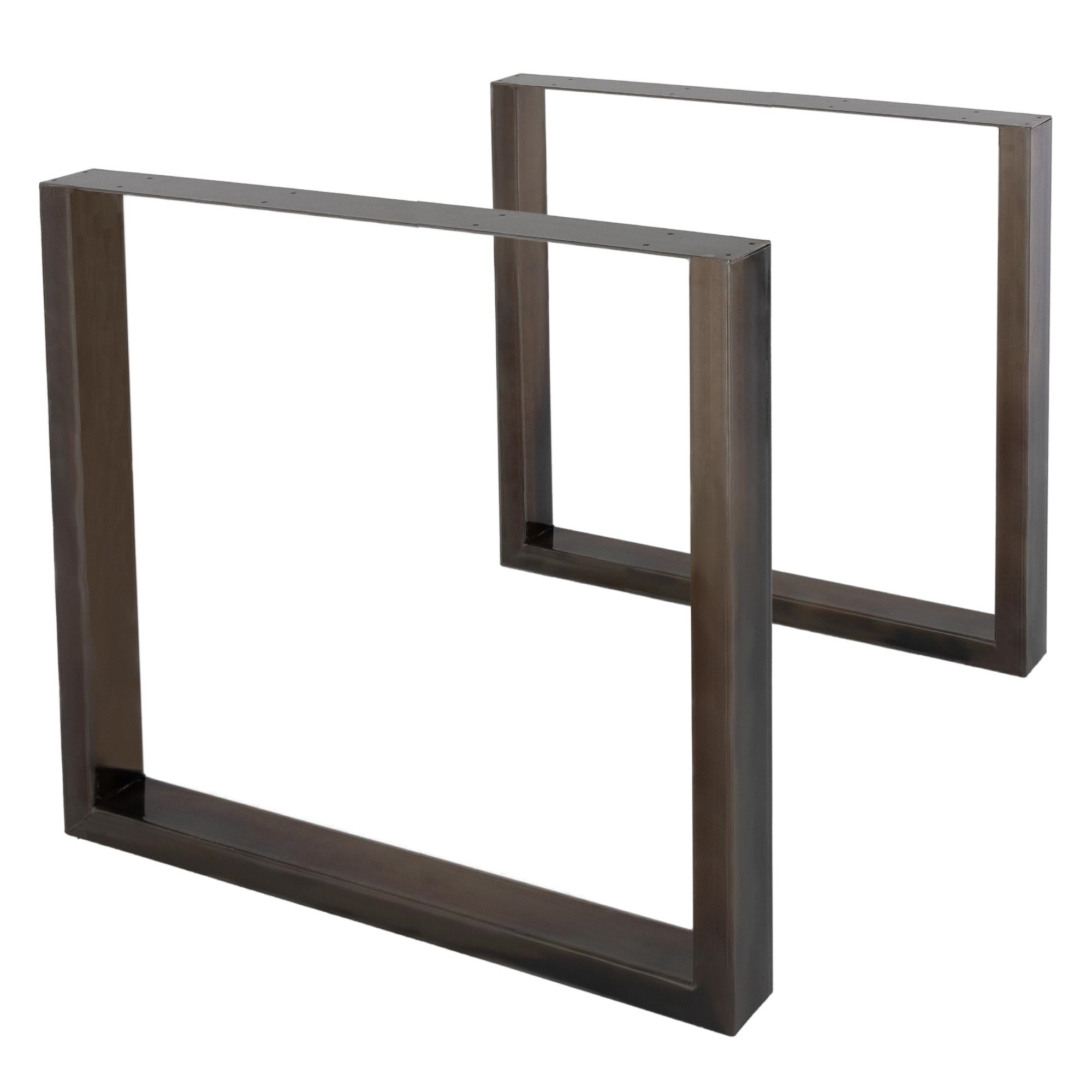 ECD Germany Möbel pieds table U acier noir 80x72 cm lot 2