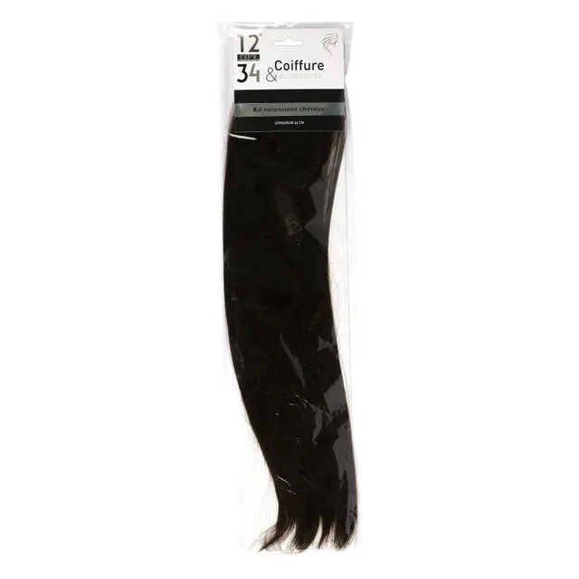 Stokomani Beauté extensions cheveux à clips châtain 46 cm