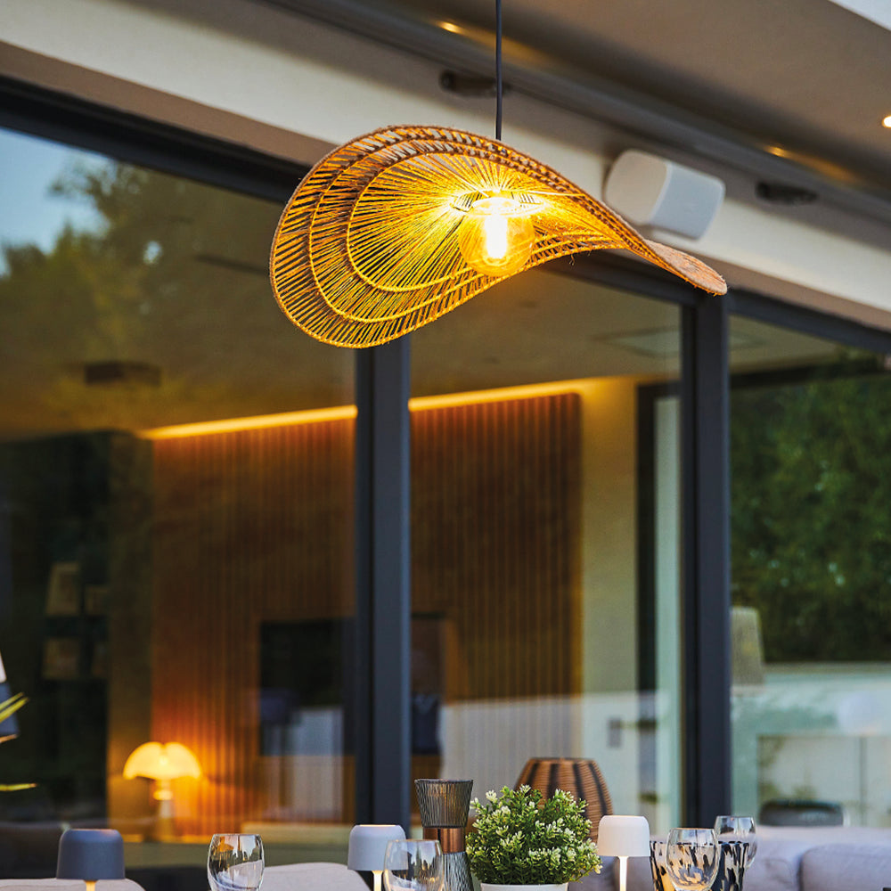 Red Deco Marbella Outdoor suspension jute E27 câble 5 m