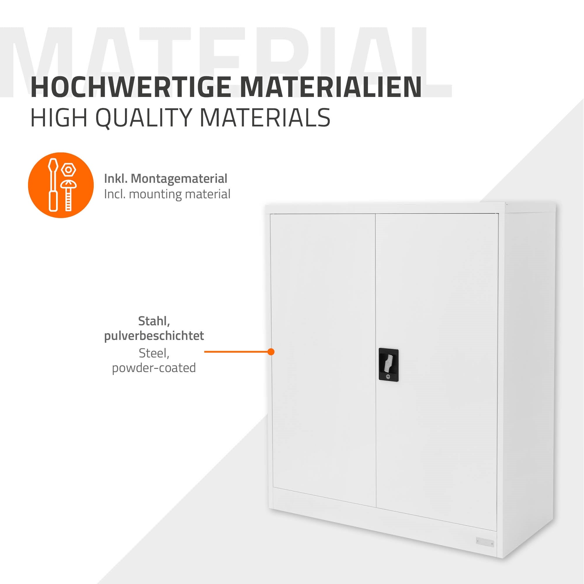 ML-Design 90x40x109 armoire de bureau acier blanc verrouillable