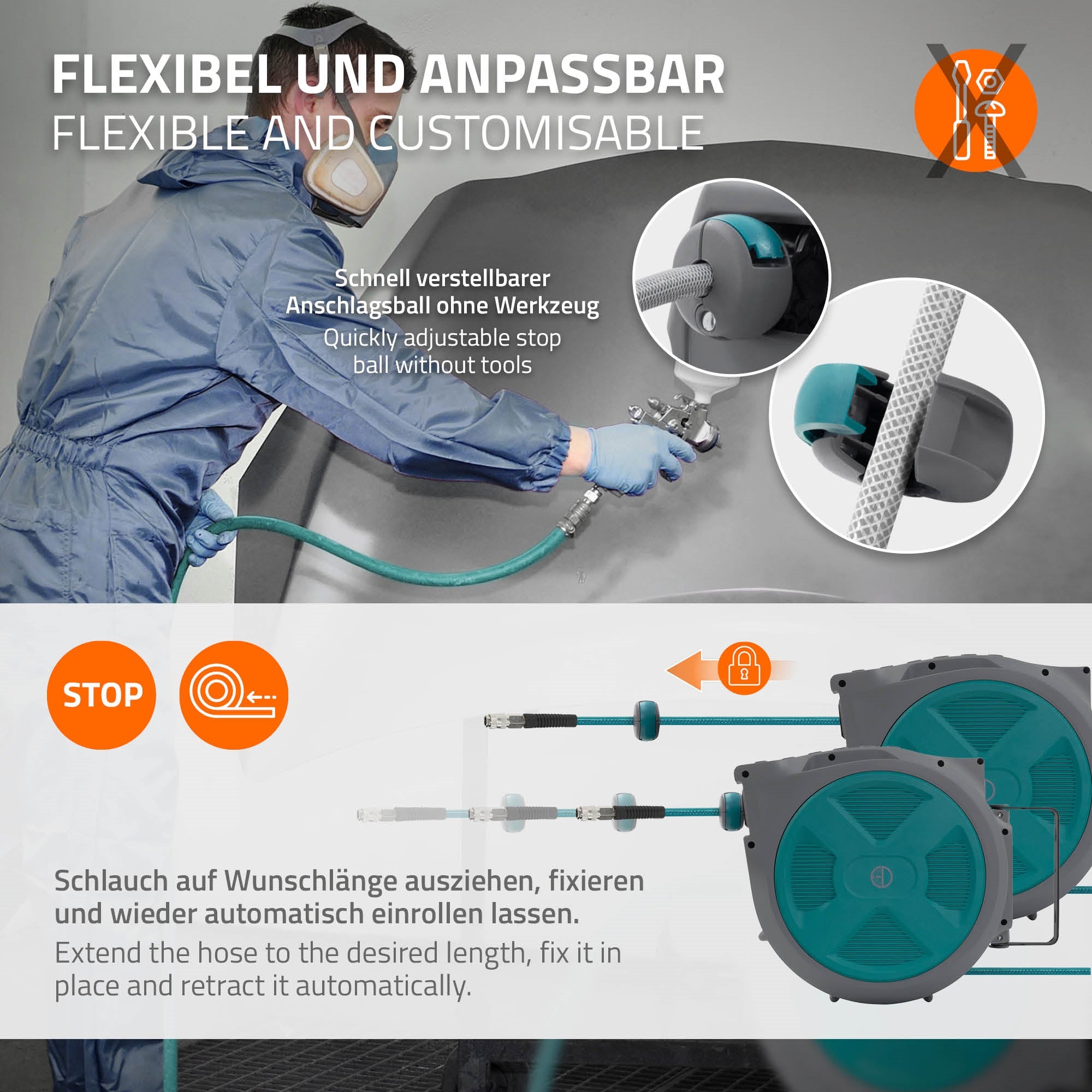 ECD Germany Atelier enrouleur air 20 m 1/4 mural