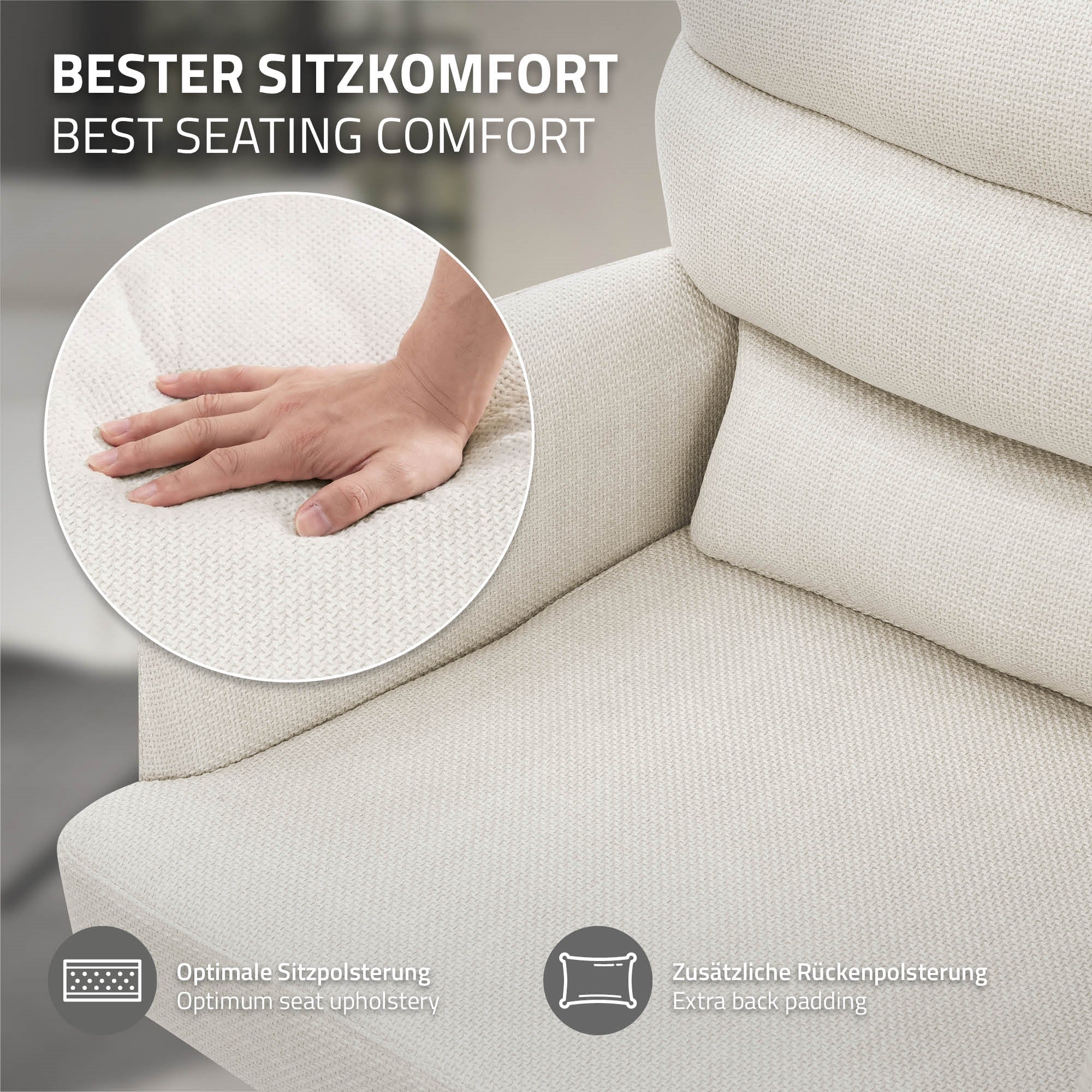 ECD Möbel Chaise Salle à Manger Beige Pivotante 1er