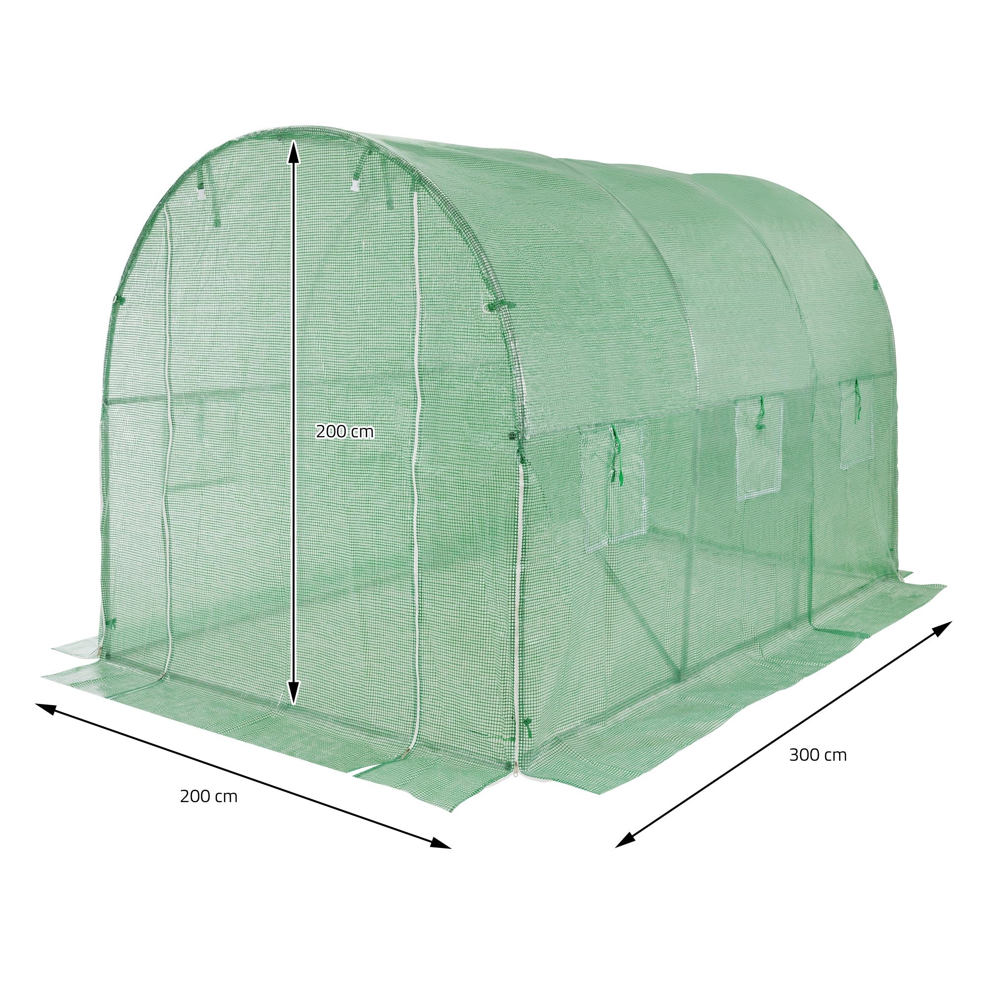 ECD Germany Garten bâche serre verte 300x200x200 PE