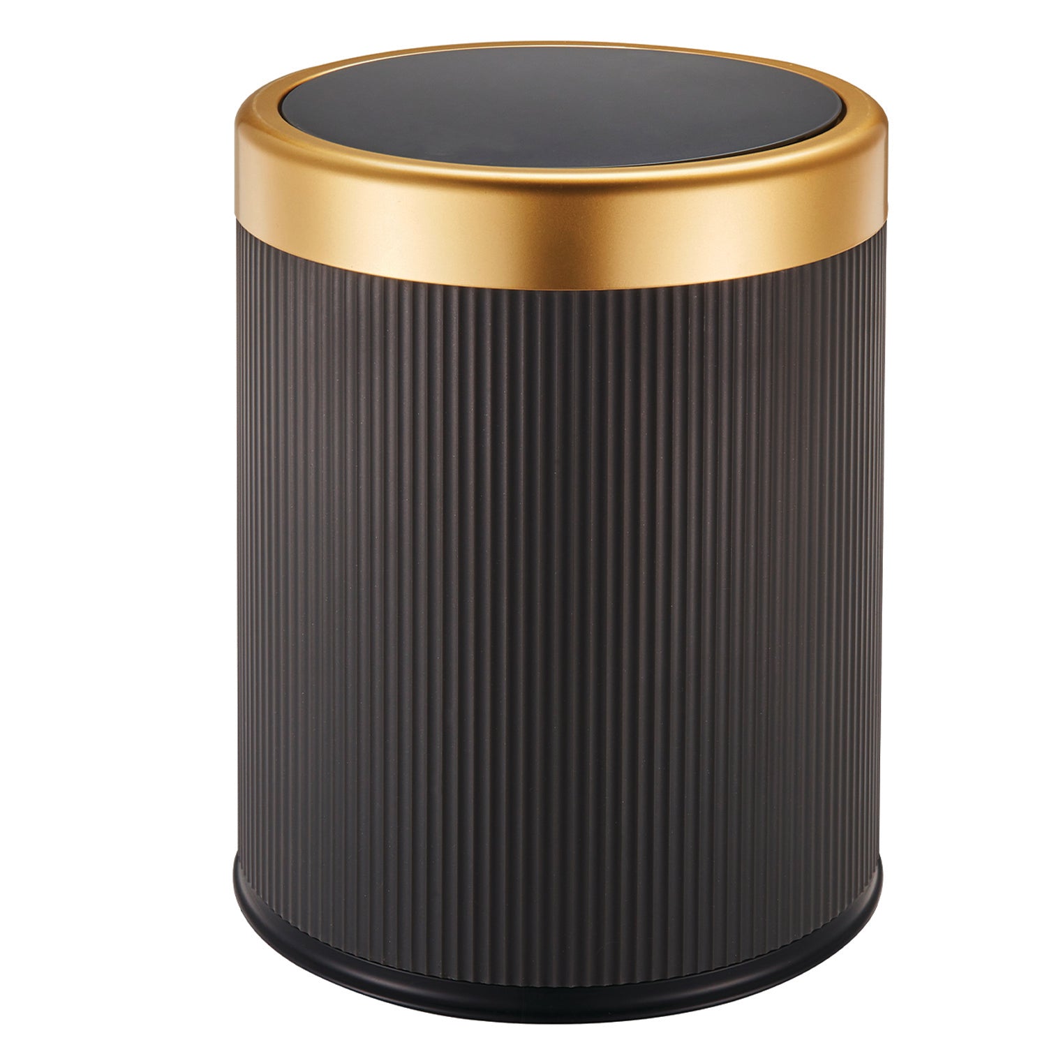 Red Deco Glint poubelle push plastique 8L gris et or