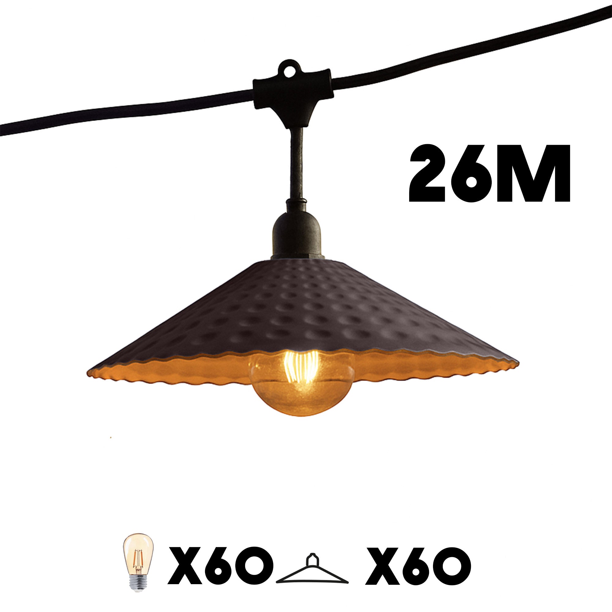 Red Deco Vinty Light guirlande 26m 60 LED blanc chaud