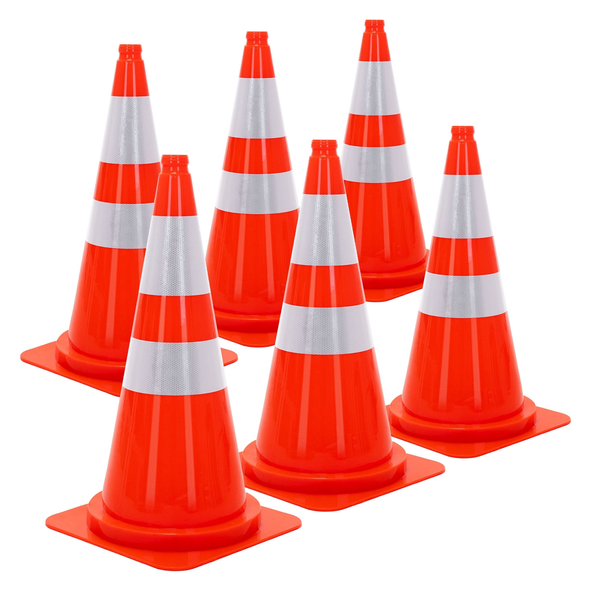 ECD Germany cône chantier 75 cm orange lot 6 bandes réfléch.