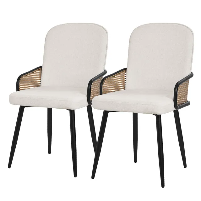 ECD Germany Möbel chaises salle à manger beige rotin lot 2