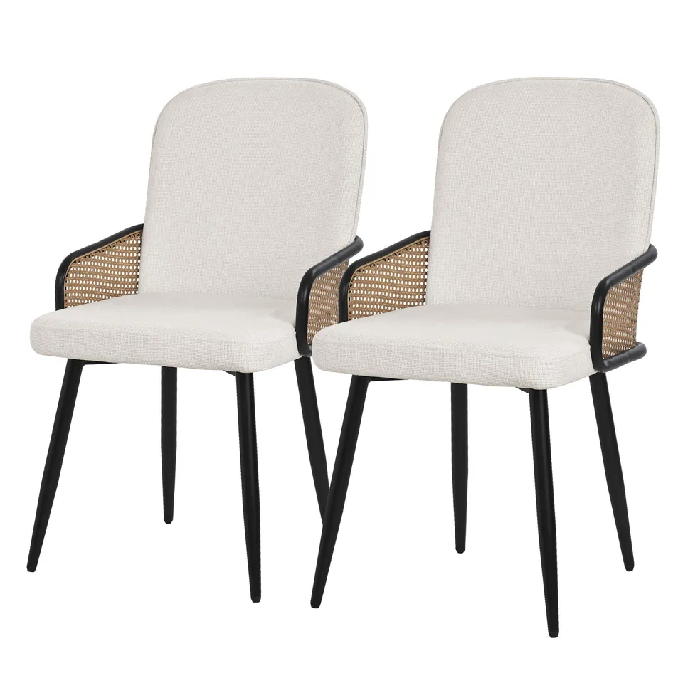 ECD Germany Möbel chaises salle à manger beige rotin lot 2