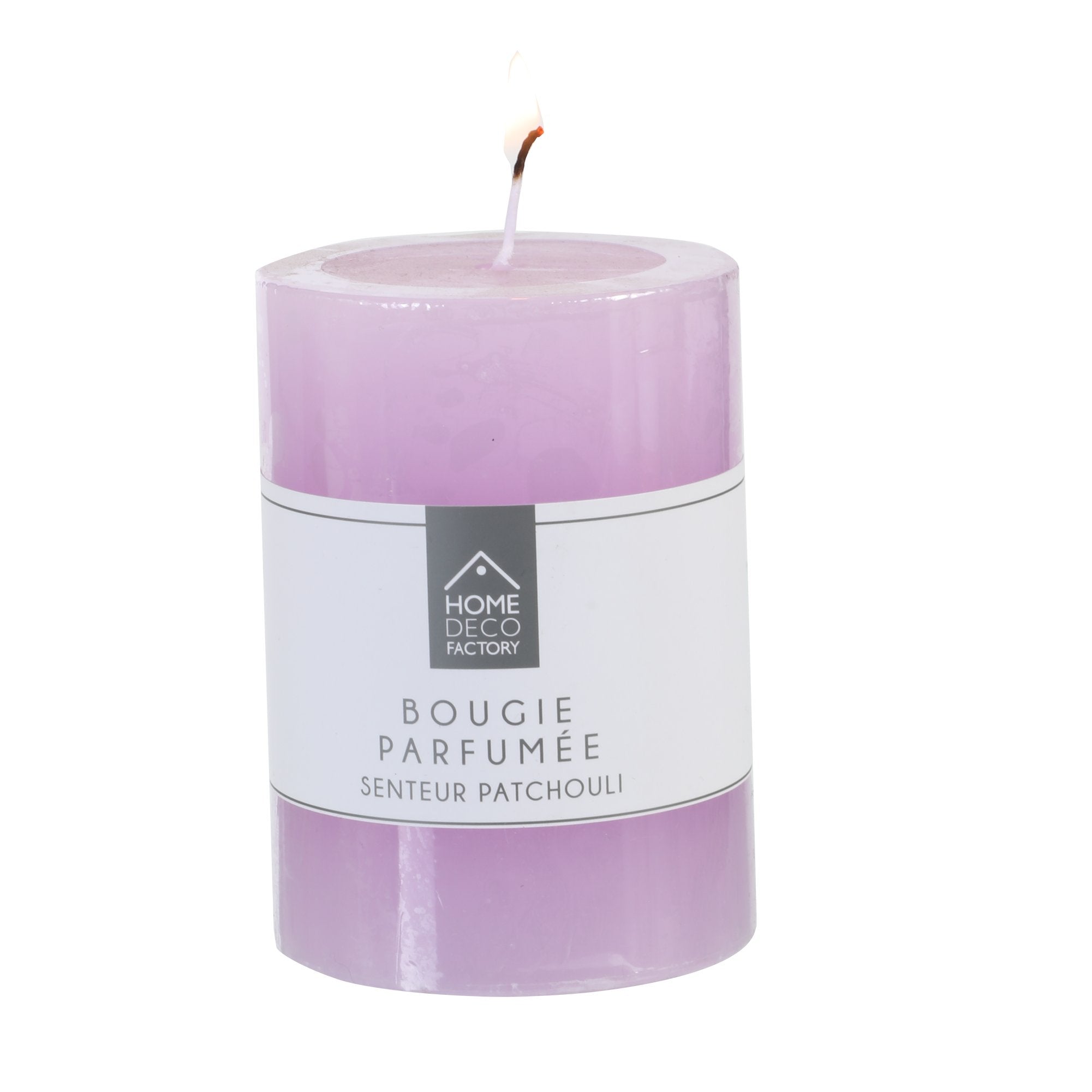 Escale Gourmande bougie cylindrique violet cire à poser