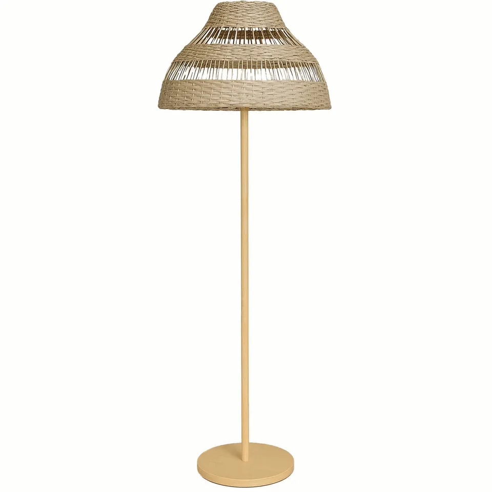 Red Deco Elion lampadaire sans fil rotin LED H168cm télécommande