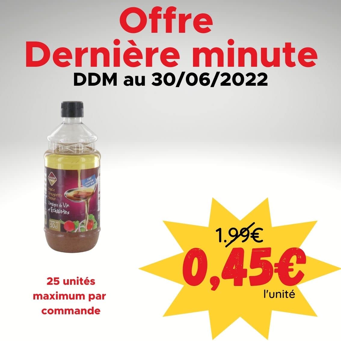 Leader Price Sauce vinaigrette shaker échalotes 500ml