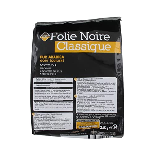 Leader Price Folie Noire café pur arabica 250g dosettes