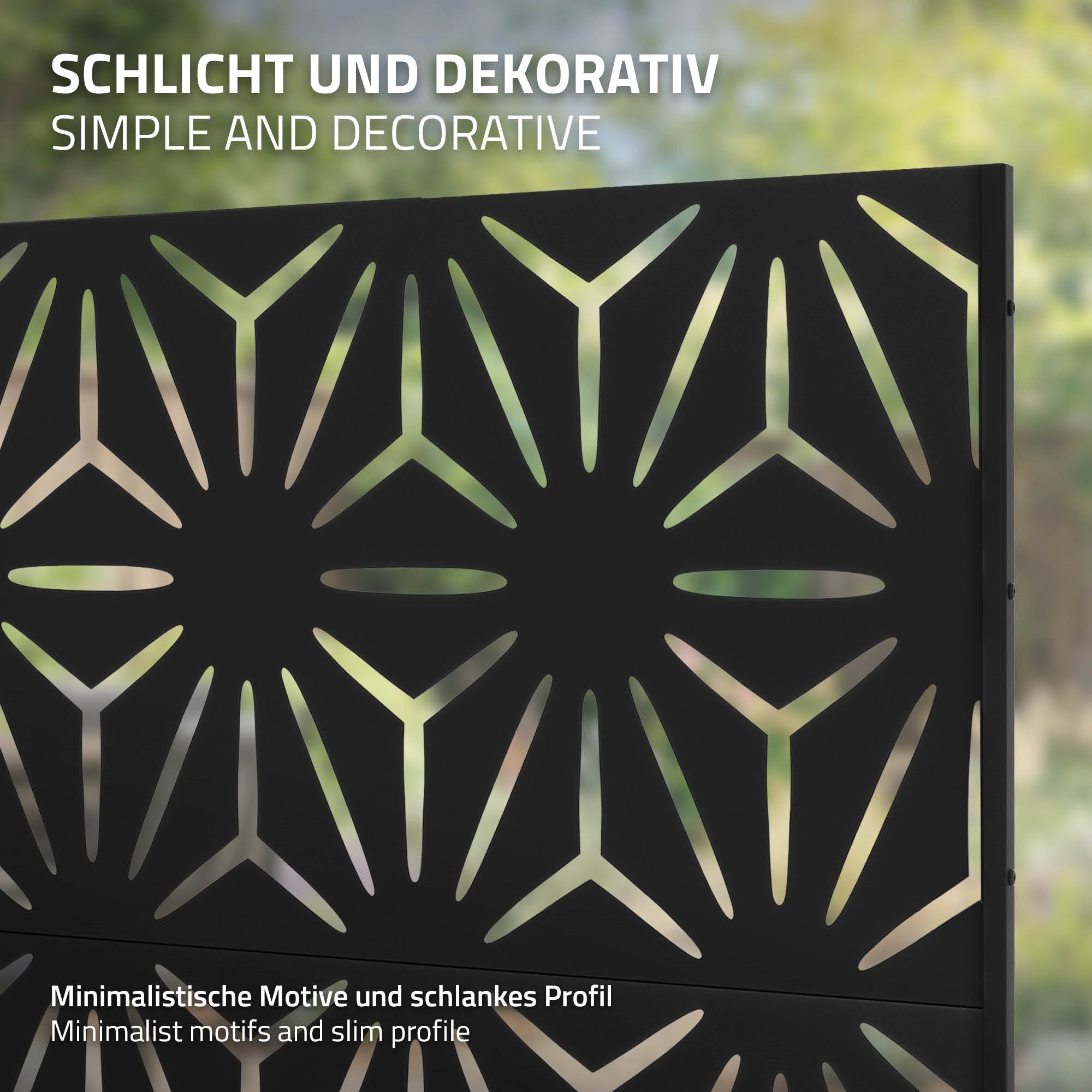 ECD Germany Torino paravent noir 120x180 cm acier 3 panneaux