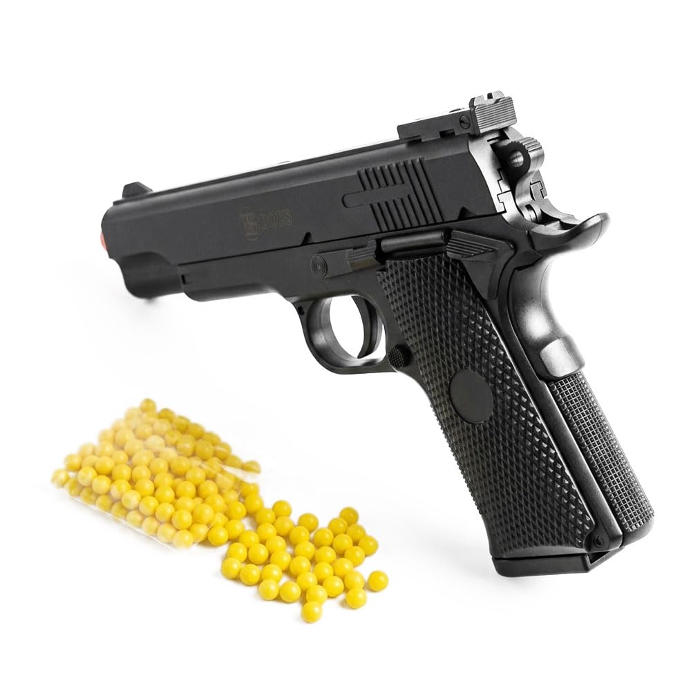 Shop-Story Loisirs Pistolet à Billes 18 cm Noir + 2000 billes
