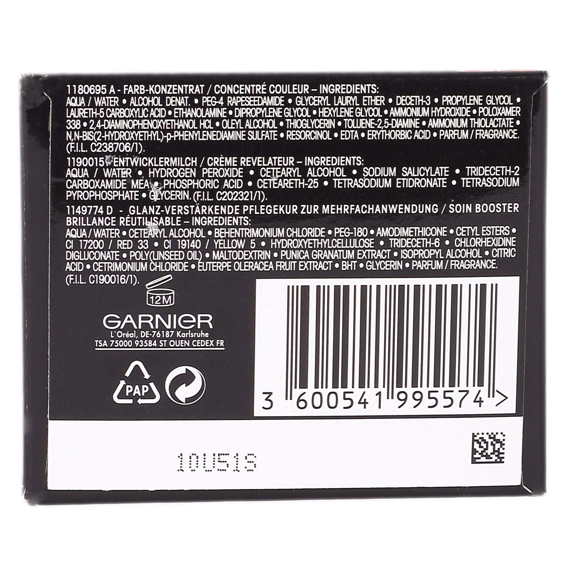 Coloration 2.1 noir bleuté kit crème colorante cheveux