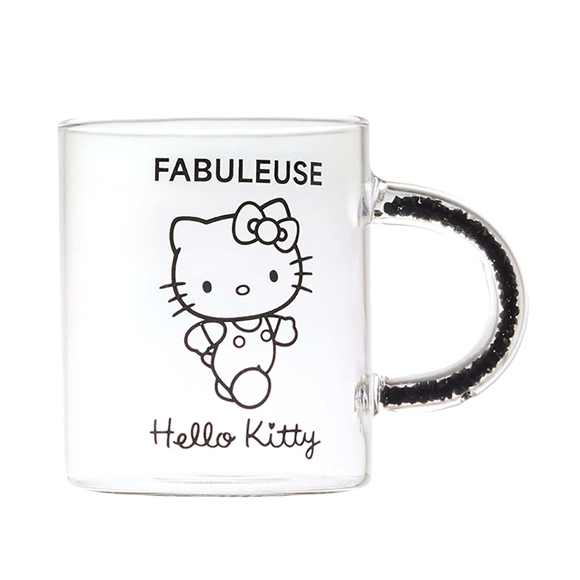 Stokomani Maison Hello Kitty mug en verre 30cl paillettes