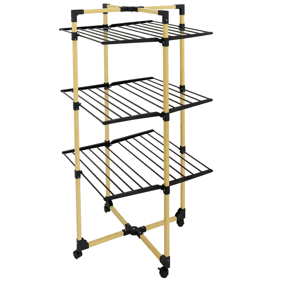 Red Deco Willis 30M séchoir tour pliable noir bois 3 niveaux