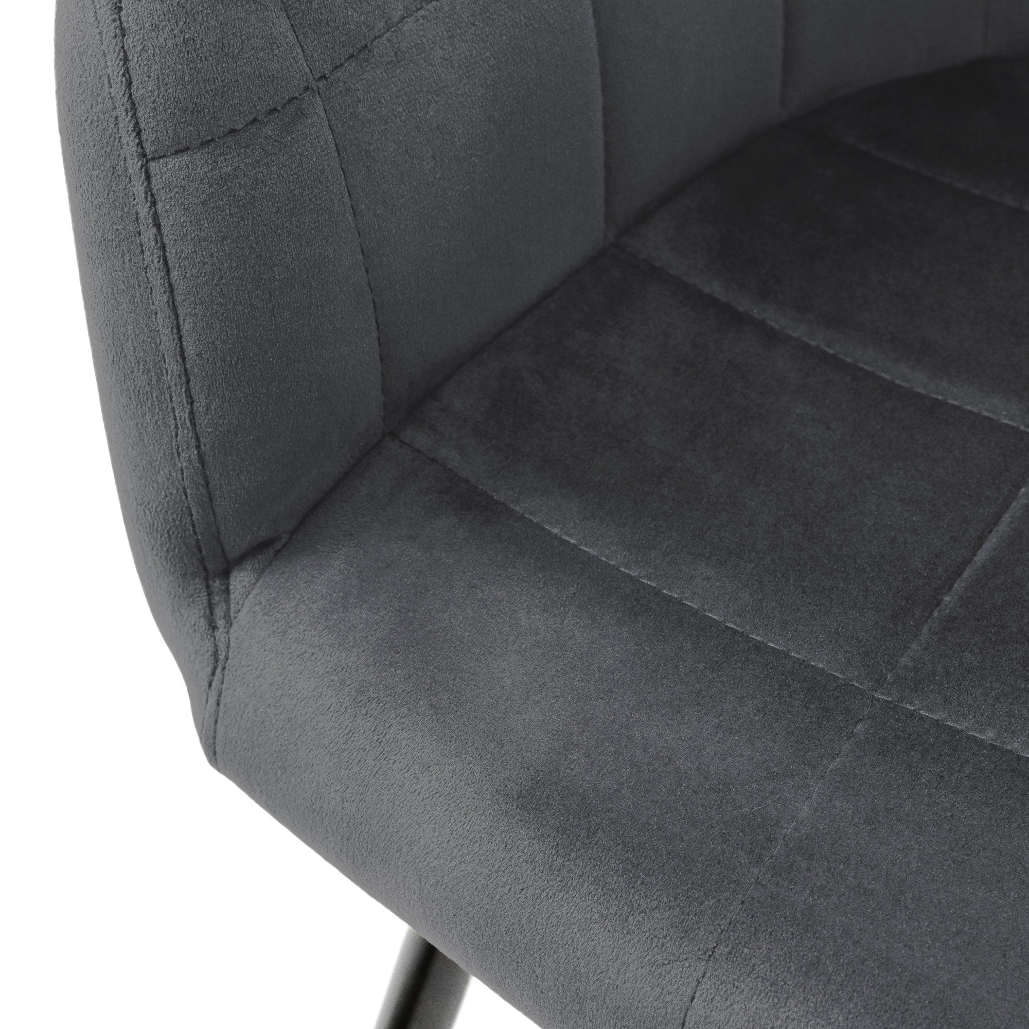 ECD Germany chaise salle à manger lot 6 gris foncé velours accoudoirs