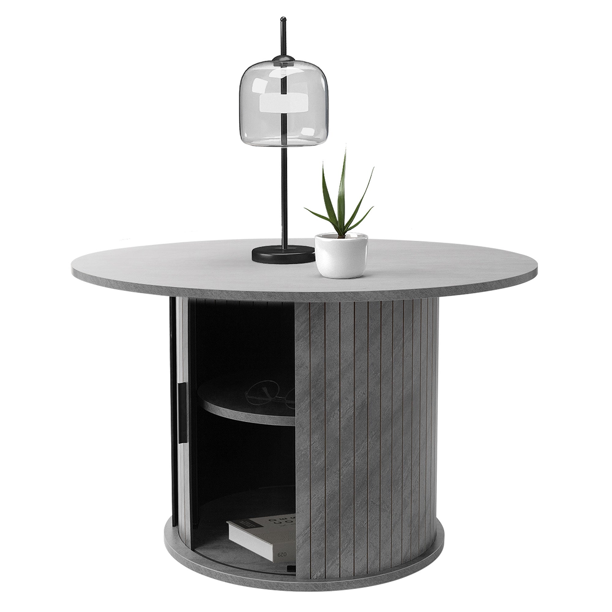 ECD Germany ML-Design table basse ronde béton gris Ø80cm