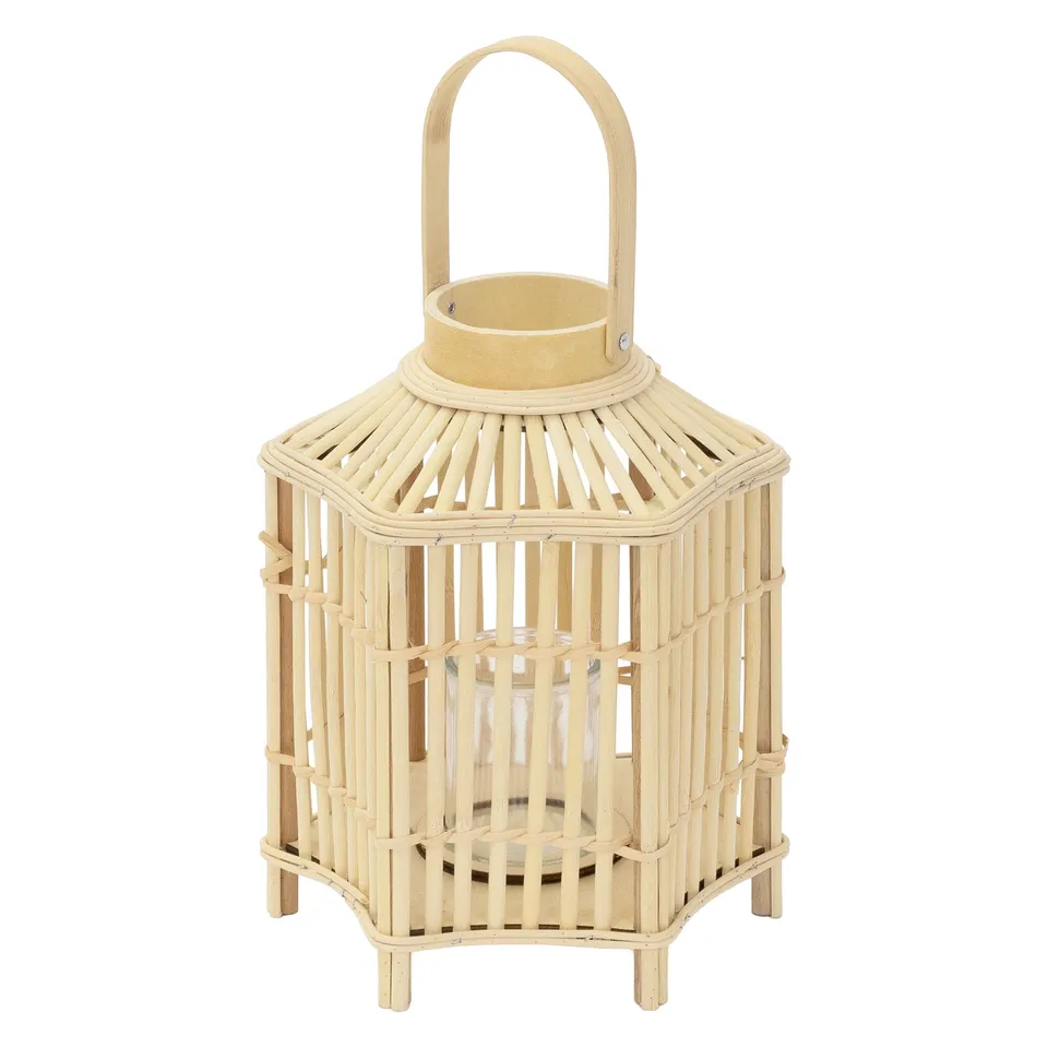 ECD Germany Garten Lanterne Bambou 45 cm avec Verre