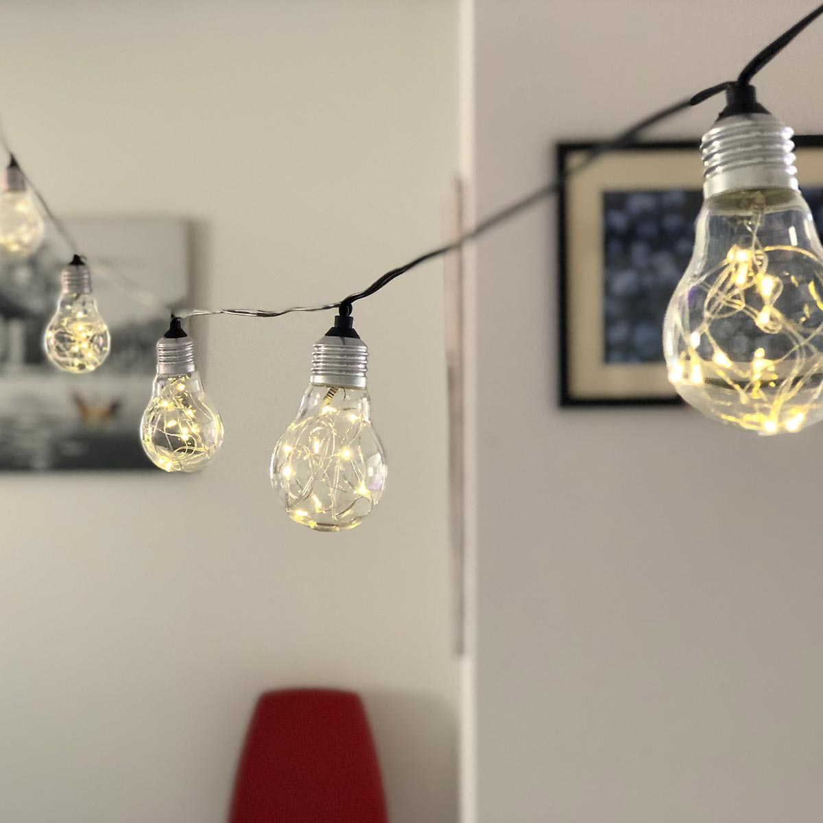Red Deco Fantasy Star guirlande solaire 10 LED blanc chaud