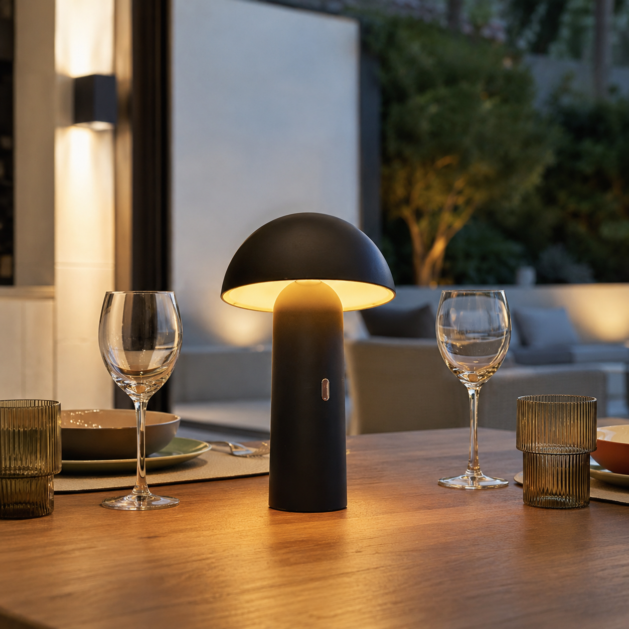 Red Deco Tod Black lampe sans fil LED blanc chaud H28cm