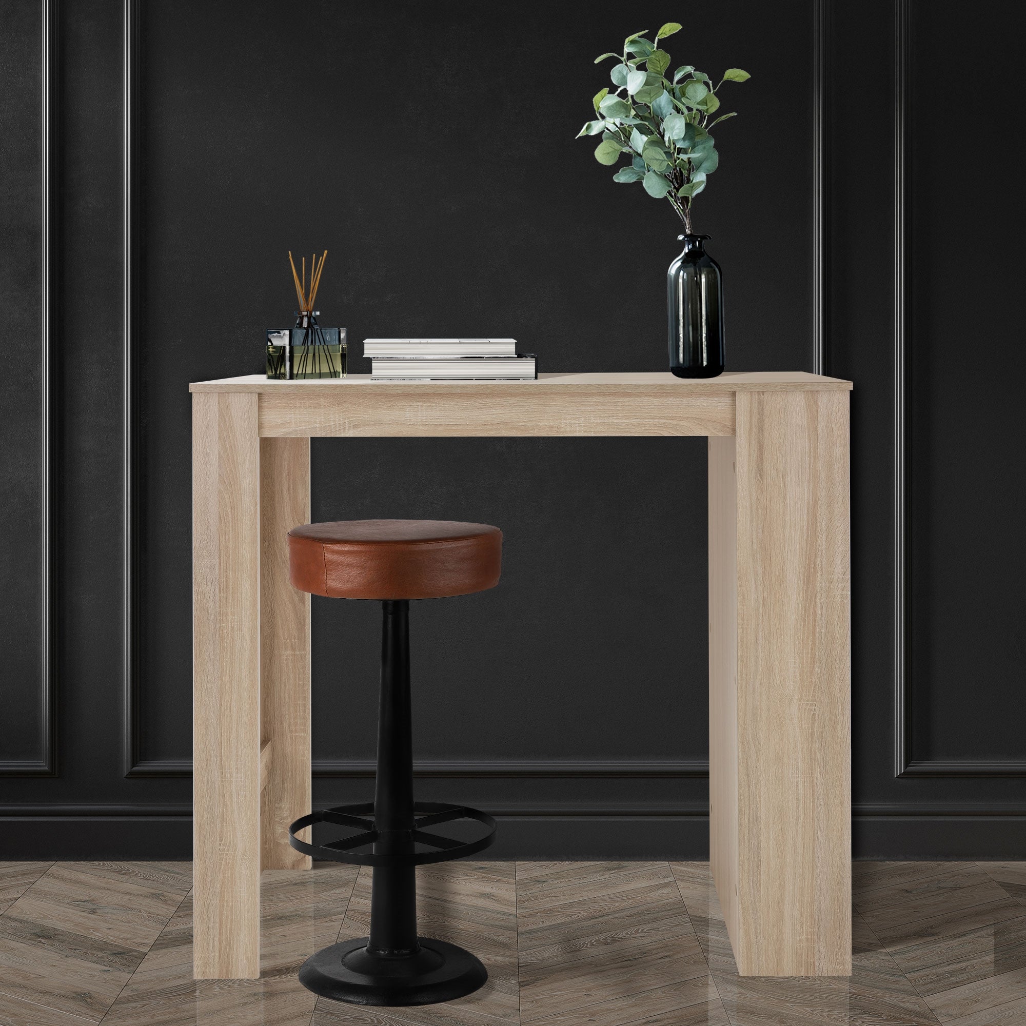 ECD Germany Möbel Bartisch 117x106x57 cm Table bar chêne Sonoma