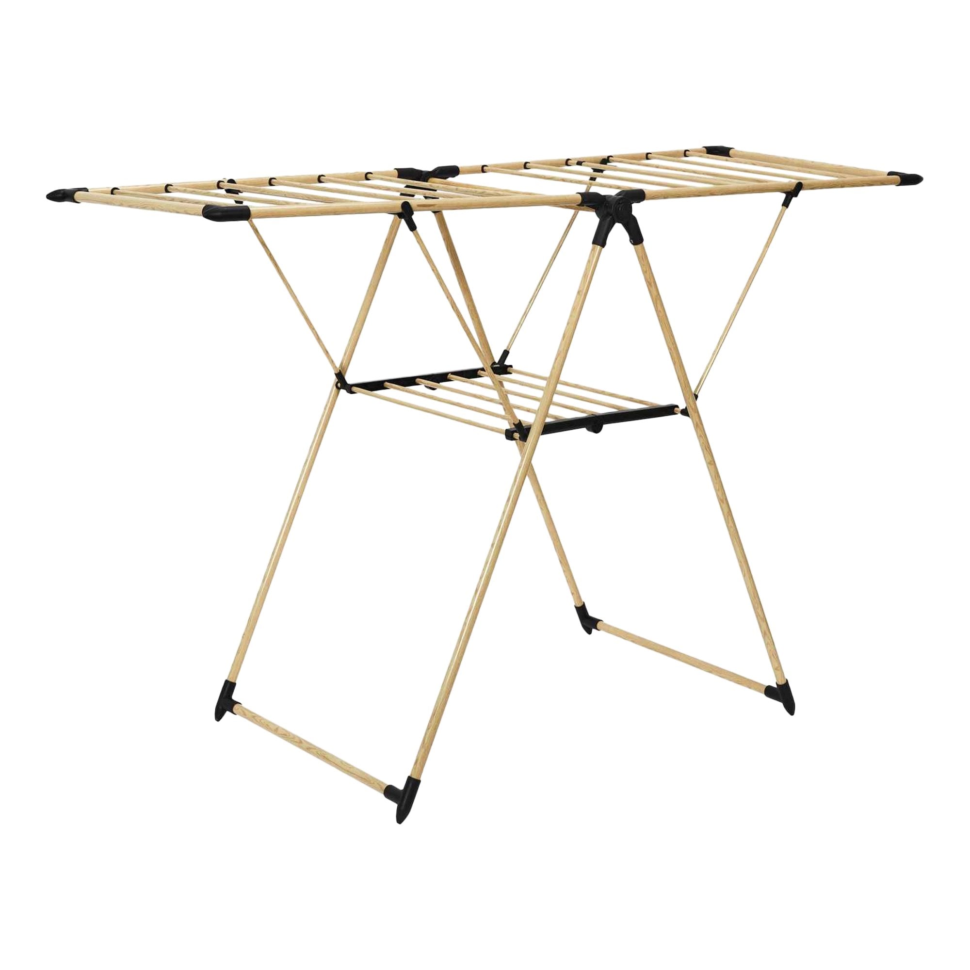 Stokomani Maison Étendoir à linge effet bois pliable