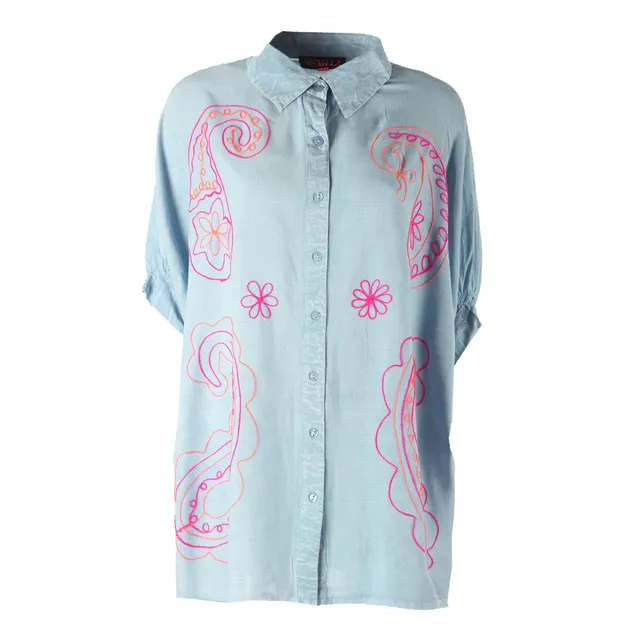 Stokomani Mode tunique grande taille bleu clair 3XL