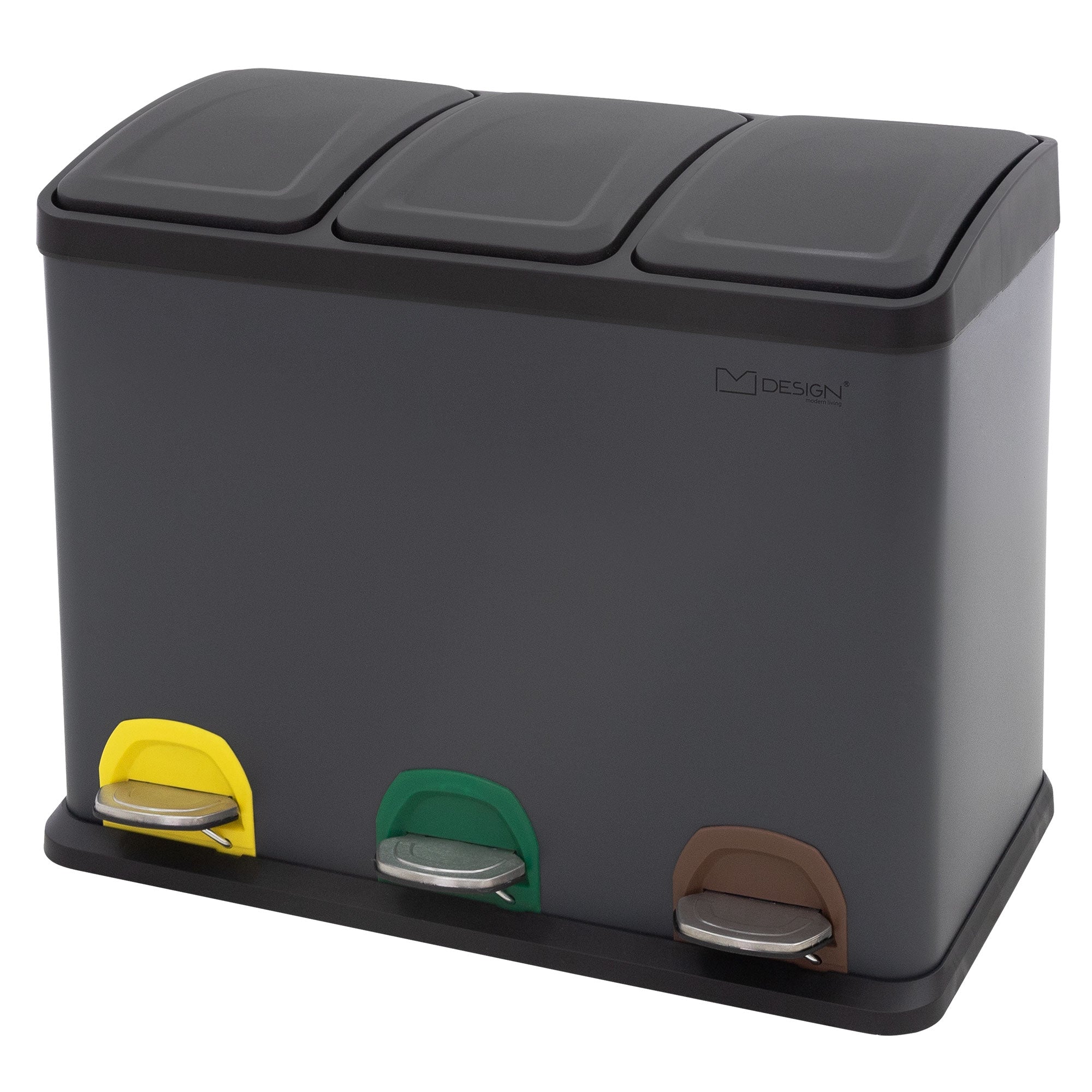 ECD Germany ML-Design poubelle tri 3x8L acier anthracite