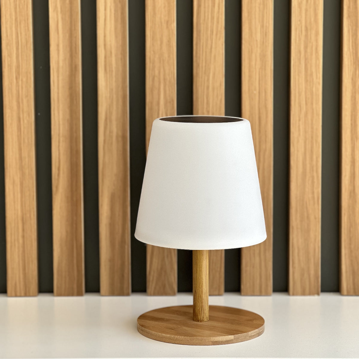 Red Deco Standy Mini Wood lampe solaire bambou H25cm dimmable