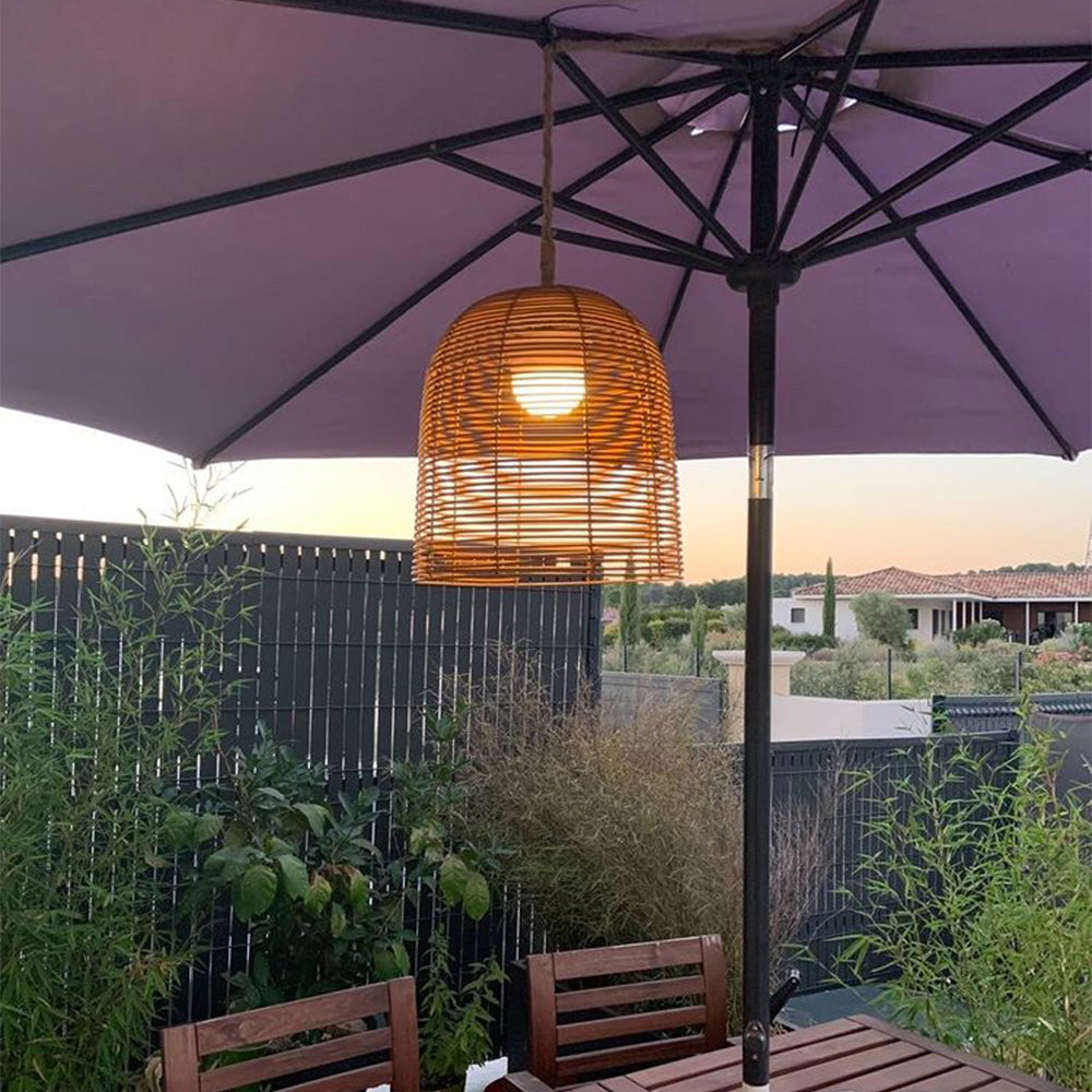 Red Deco Hang Boheme suspension rotin LED dimmable H35 cm