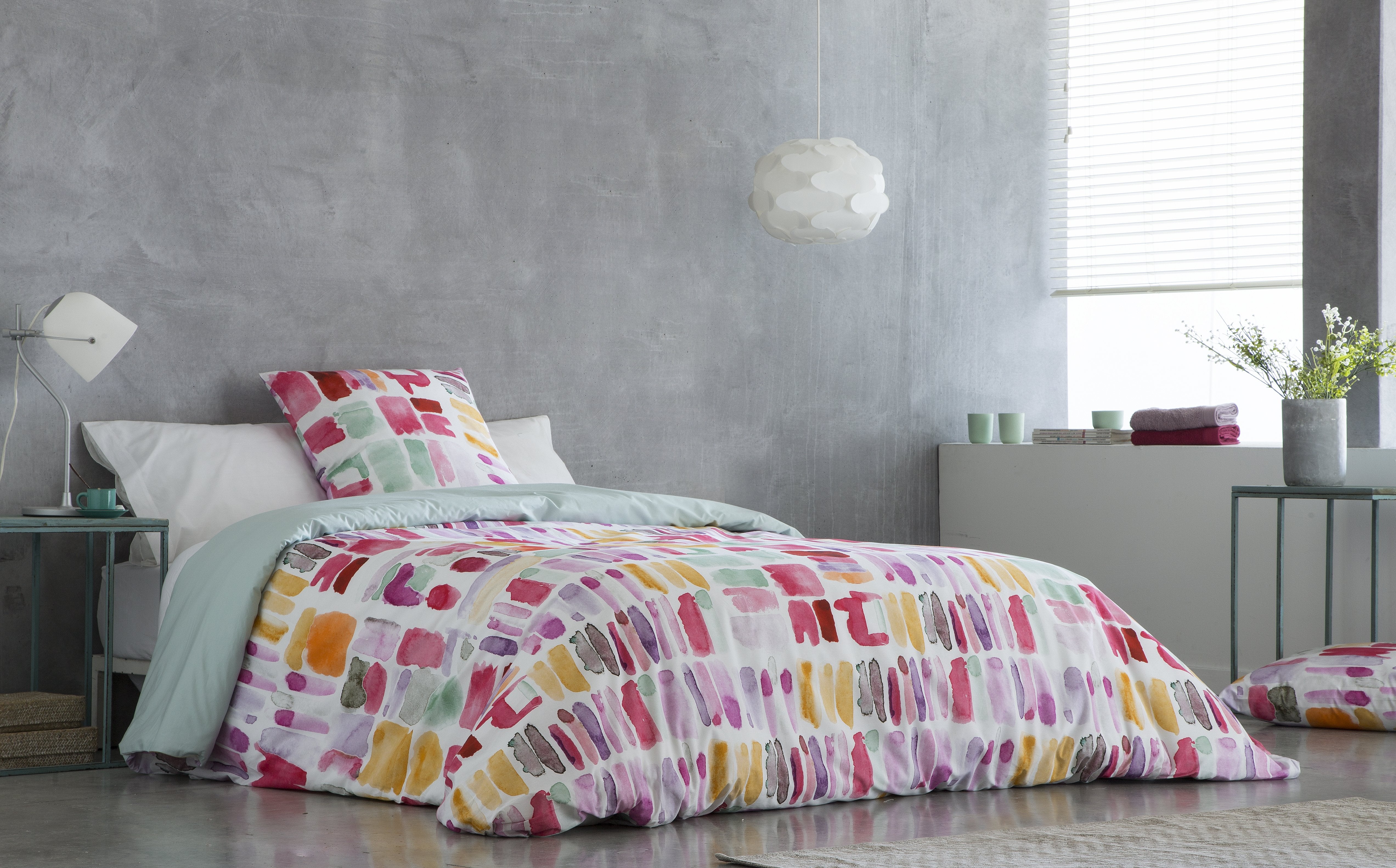 Stokomani Maison parure housse de couette 240x220 violet coton