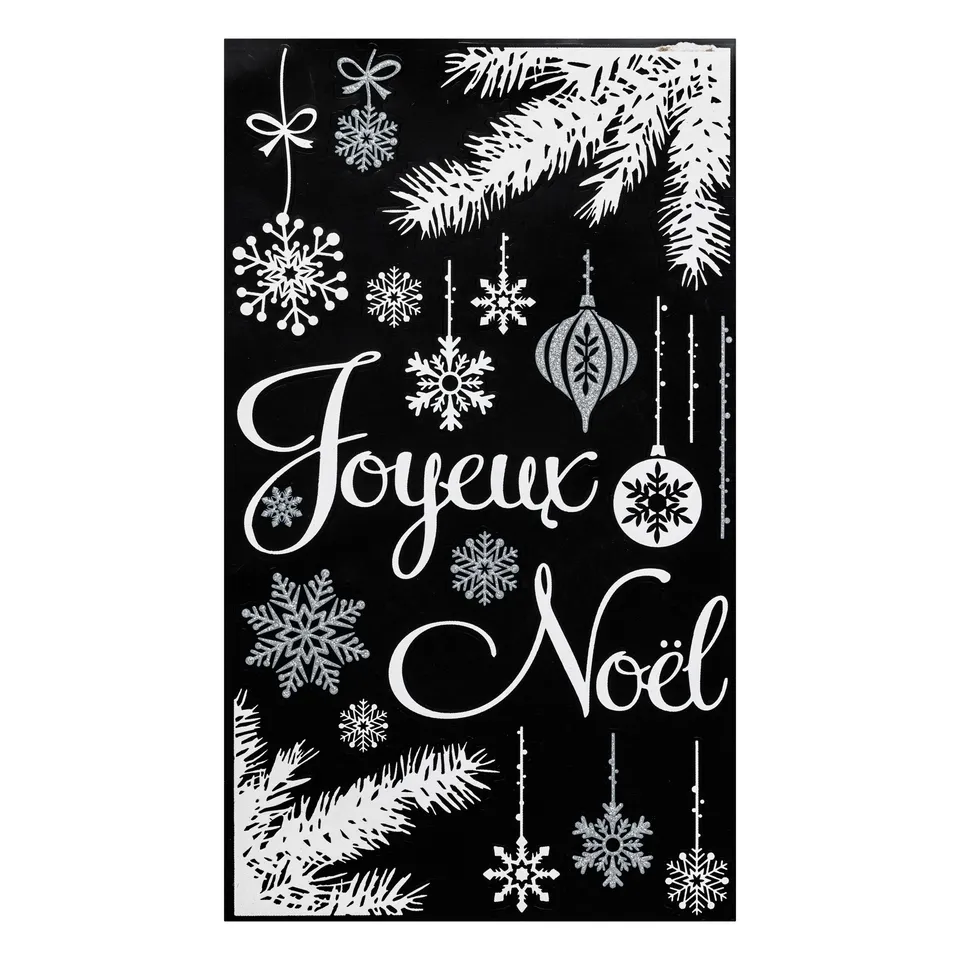 Stokomani sticker Noël paillettes argentées 24x41 cm
